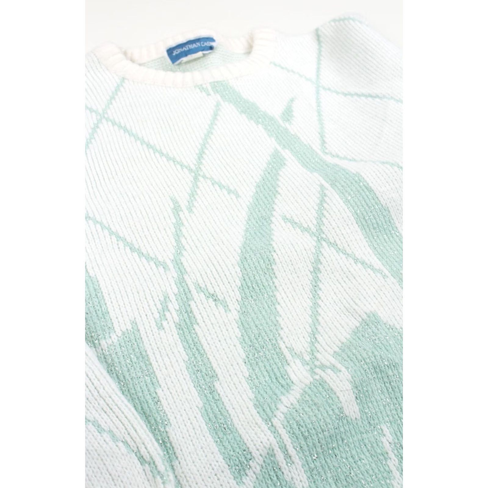 Vintage VINTAGE Jonathan Cass White Small 80s Sweater Zig-Zag Design Ladies Mens? (adjusted) Size S / US 4 / IT 40 - 2 Thumbnail