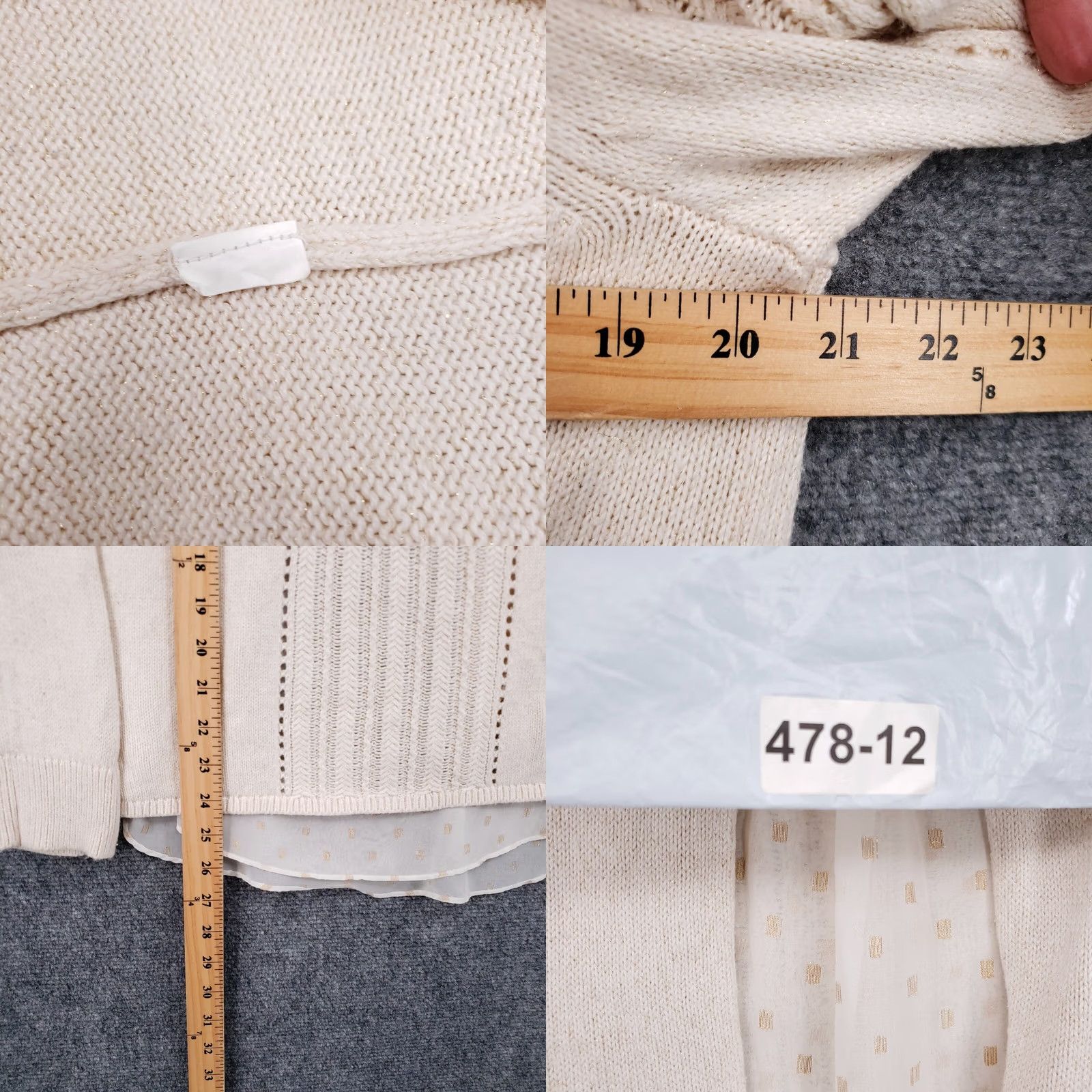 Lucky Brand Lucky Brand Sweater Womens S Small Beige Long Sleeve Chiffon Lined Split Back Size S / US 4 / IT 40 - 8 Thumbnail