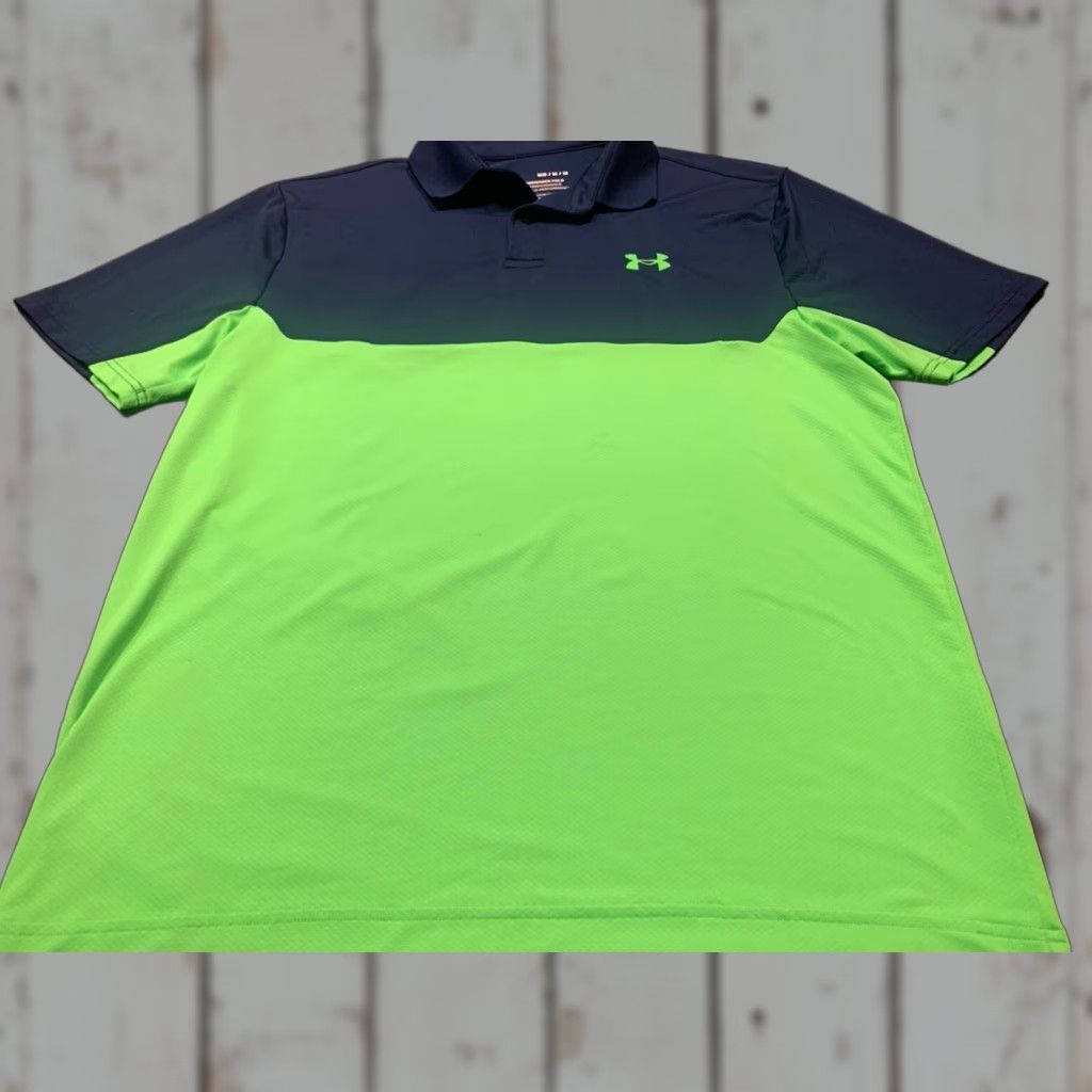 Under Armour VINTAGE Under Armour Golf Polo Shirt Men's Medium Blue Green Short Sleeve Collared Performance Activewear Size US M / EU 48-50 / 2 - 1 Thumbnail