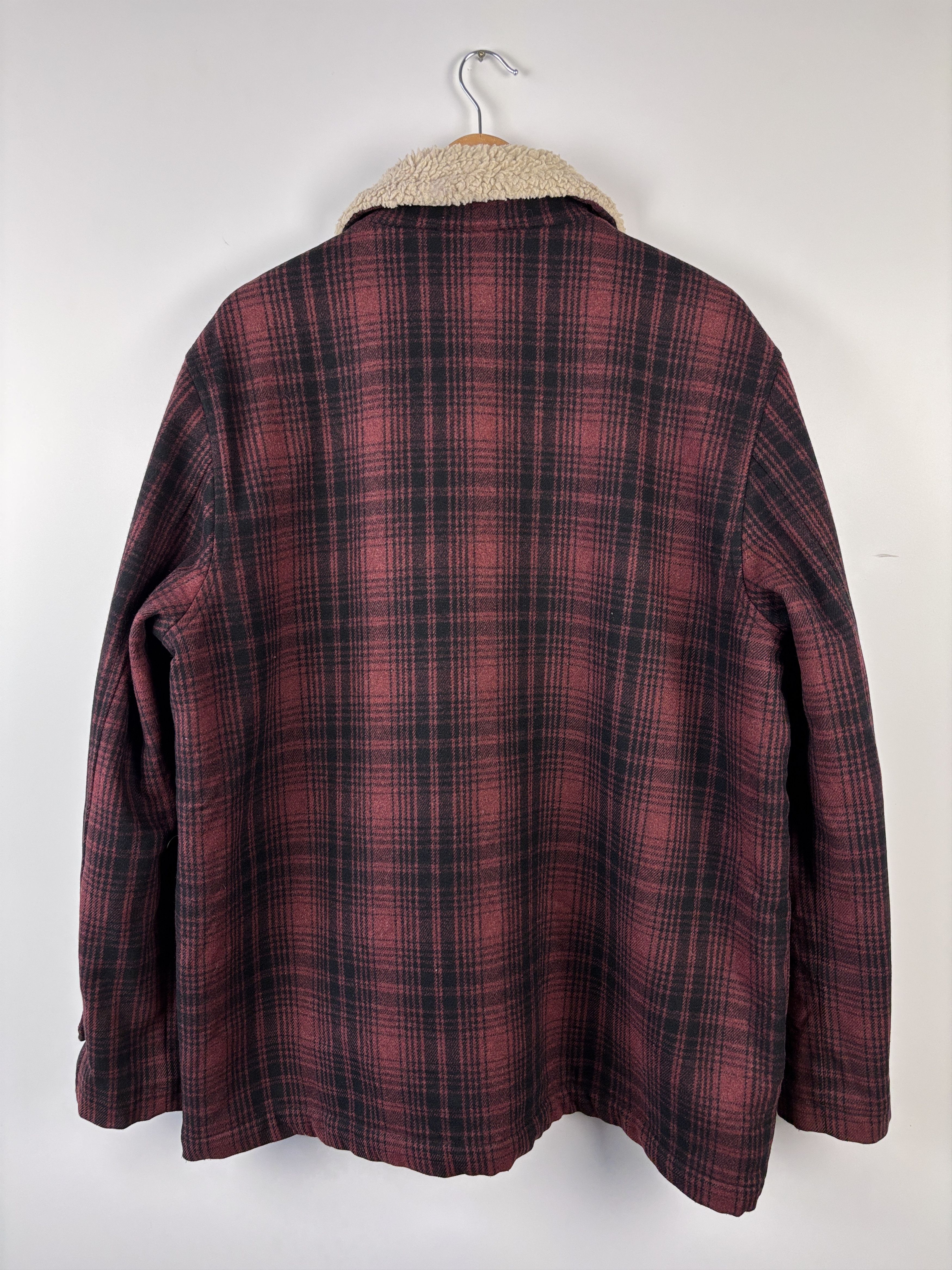 Nudie Jeans Nudie Jeans Mangan Lumber Wool Jacket Sherpa Red Black XL Size US XL / EU 56 / 4 - 4 Thumbnail