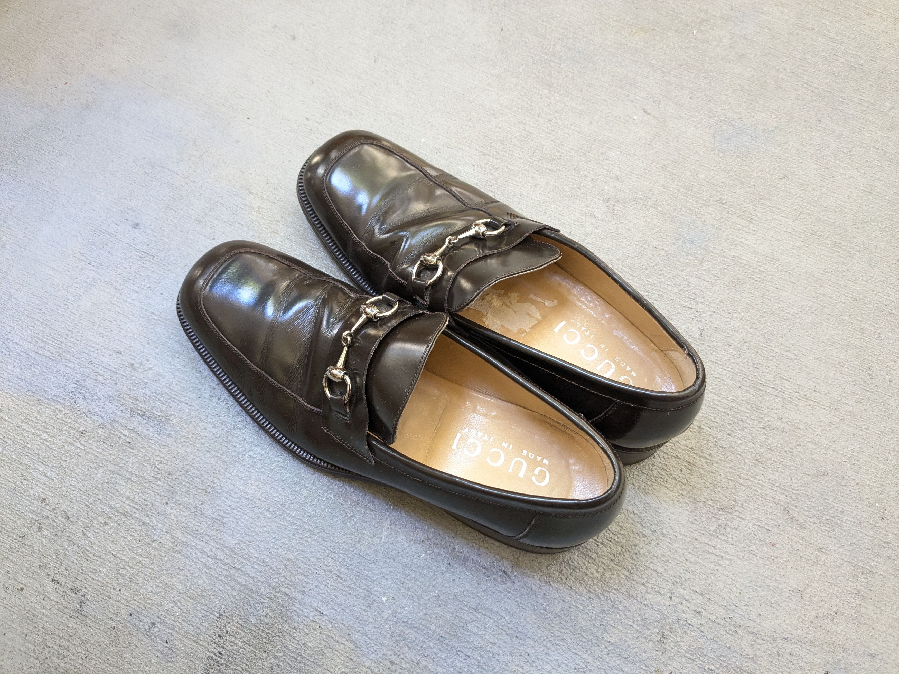 Gucci × Vintage Gucci Horsebit Loafers Brown 10 Slip Ons Snaffle Leather Size US 10 / EU 43 - 10 Thumbnail
