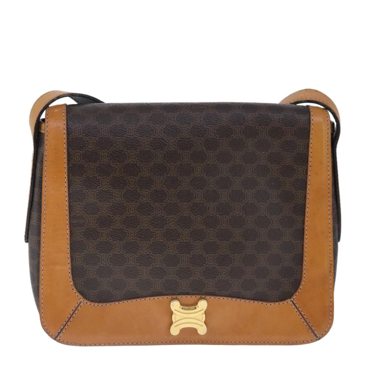 Celine CELINE Macadam Canvas Shoulder Bag Pvc Leather Brown Gold Size ONE SIZE - 2 Thumbnail