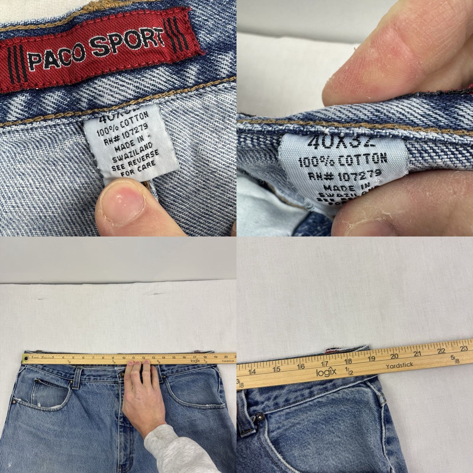 Vintage VINTAGE Paco Sport Jeans Adult 40x32 Carpenter Baggy Hip Hop Punk Y2K 90s Size US 40 / EU 56 - 8 Thumbnail