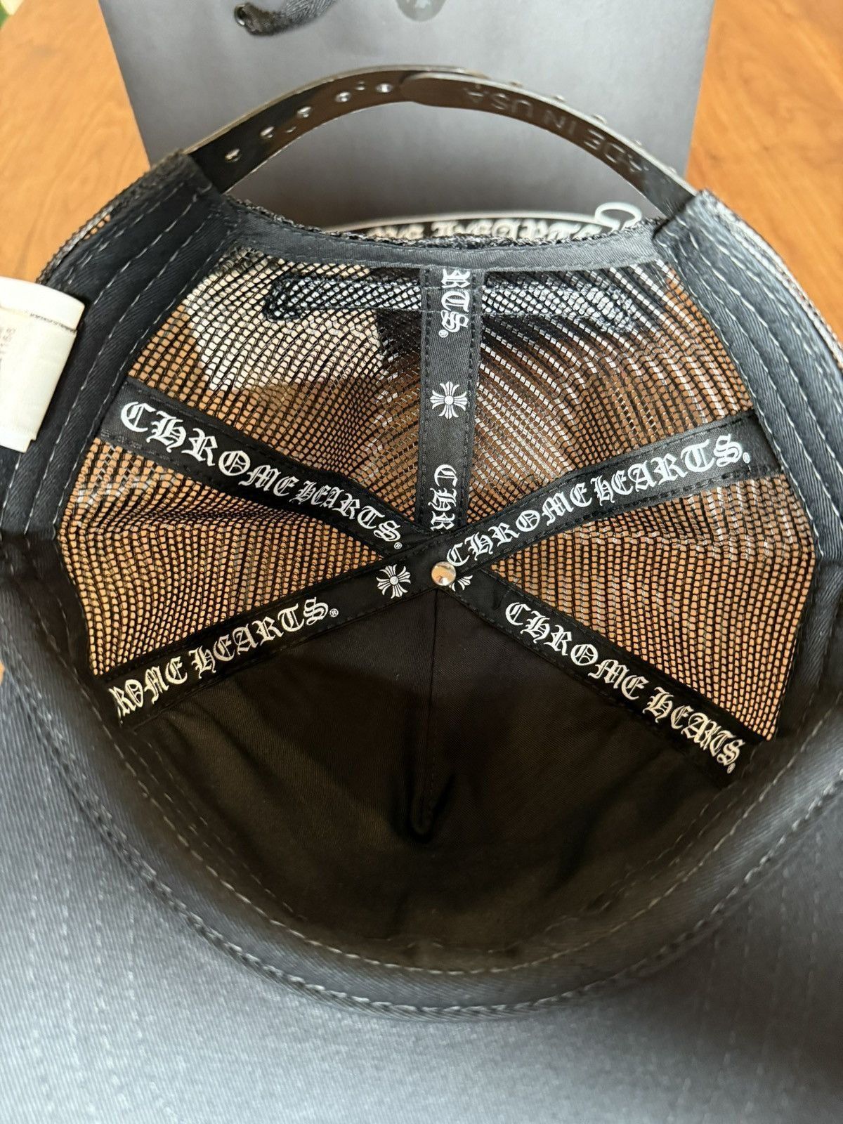Chrome Hearts Chrome Hearts Black Triple Cross Leather Trucker Hat Size ONE SIZE - 11 Thumbnail