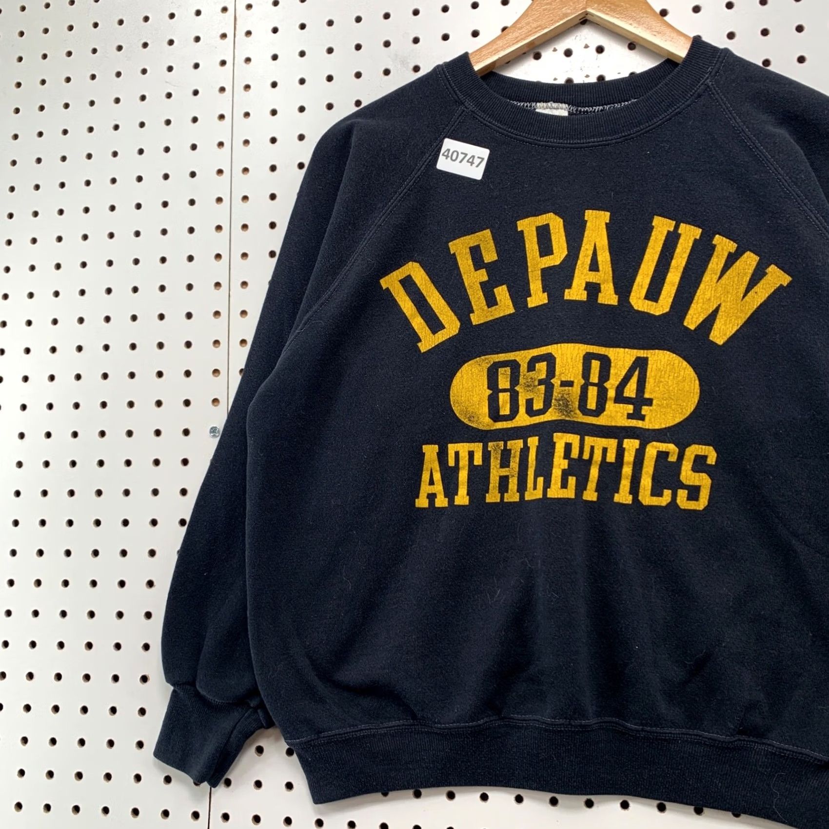 Vintage VINTAGE 70s Depauw Crewneck Sweatshirt Mens M Fits Small Black PIll USA 21x21 Size US S / EU 44-46 / 1 - 5 Thumbnail