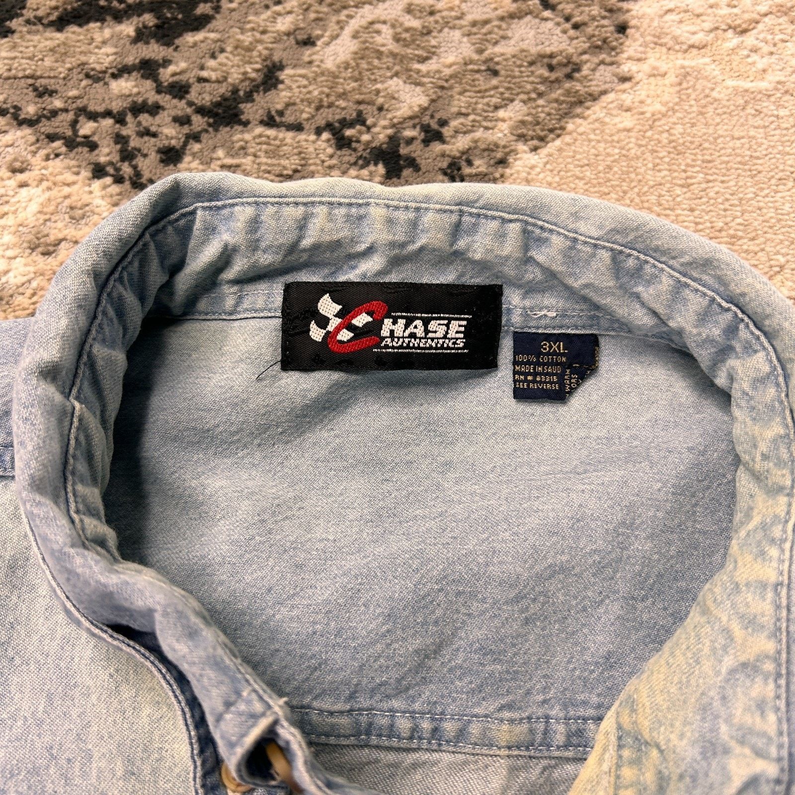 & Other Stories Vintage Chase Authentic NASCAR Denim Shirt Mens 3XL Blue Size US XXL / EU 58 / 5 - 5 Thumbnail