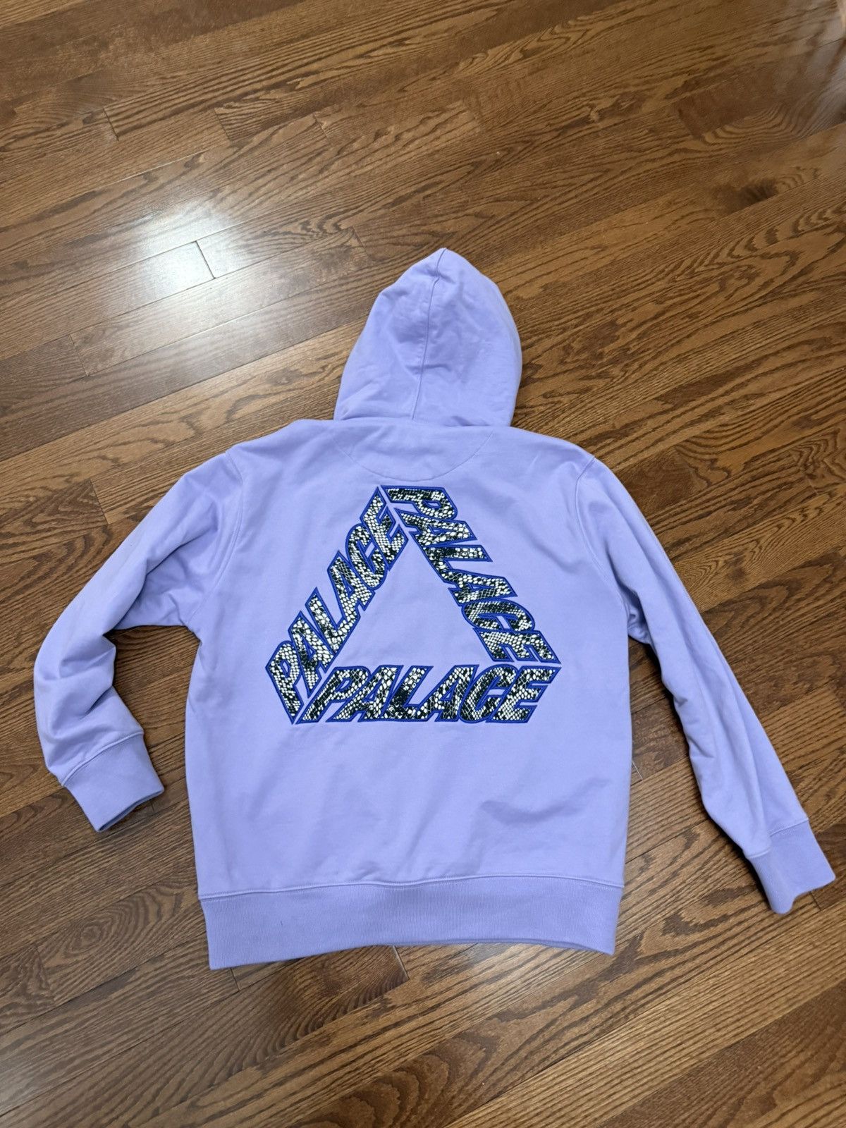 Palace Tri Logo Bandana Hoodie Purple Size Large