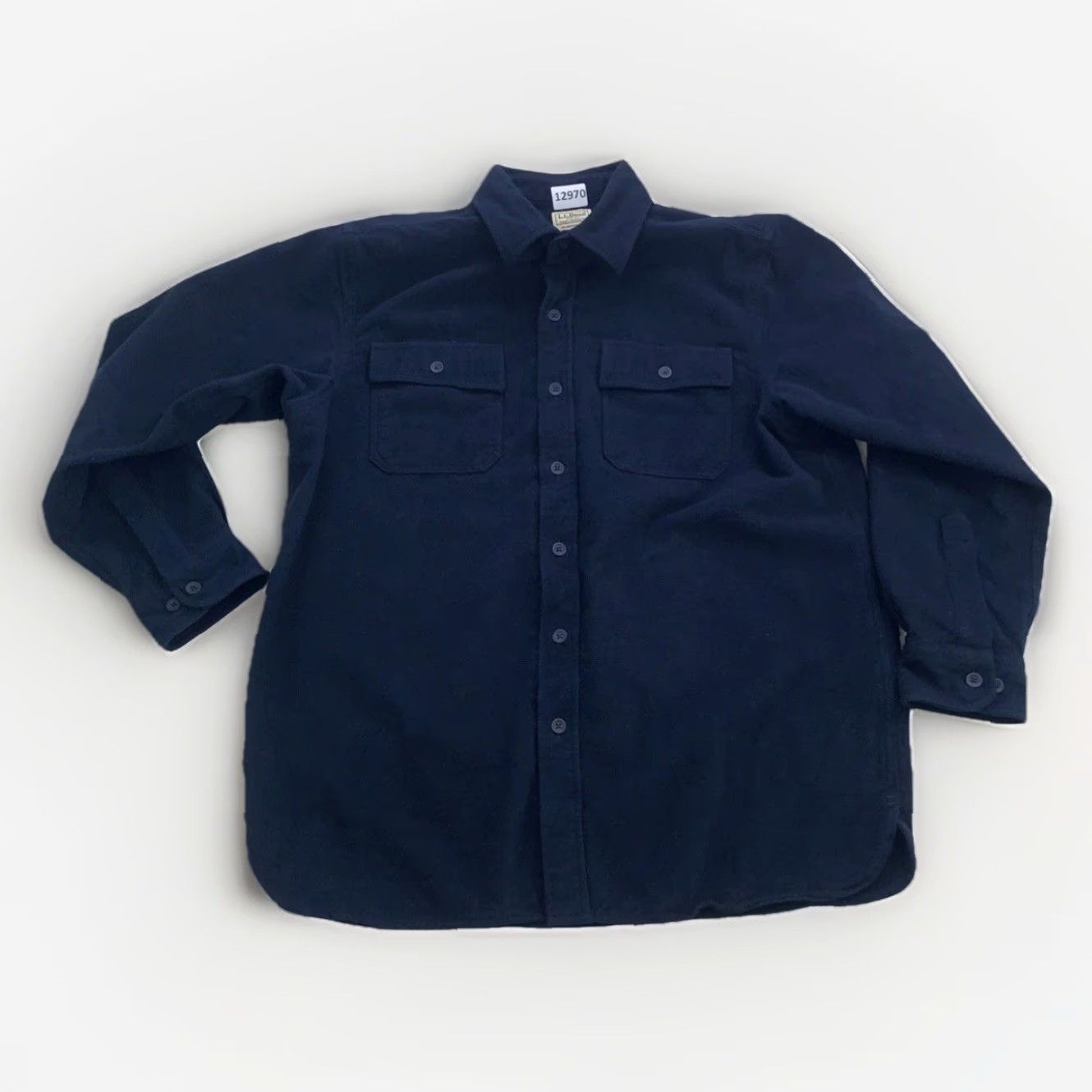 Vintage VINTAGE LL Bean Navy Thick Cotton Pocket Front Flannel Mens Large Shirt Size US L / EU 52-54 / 3 - 2 Thumbnail
