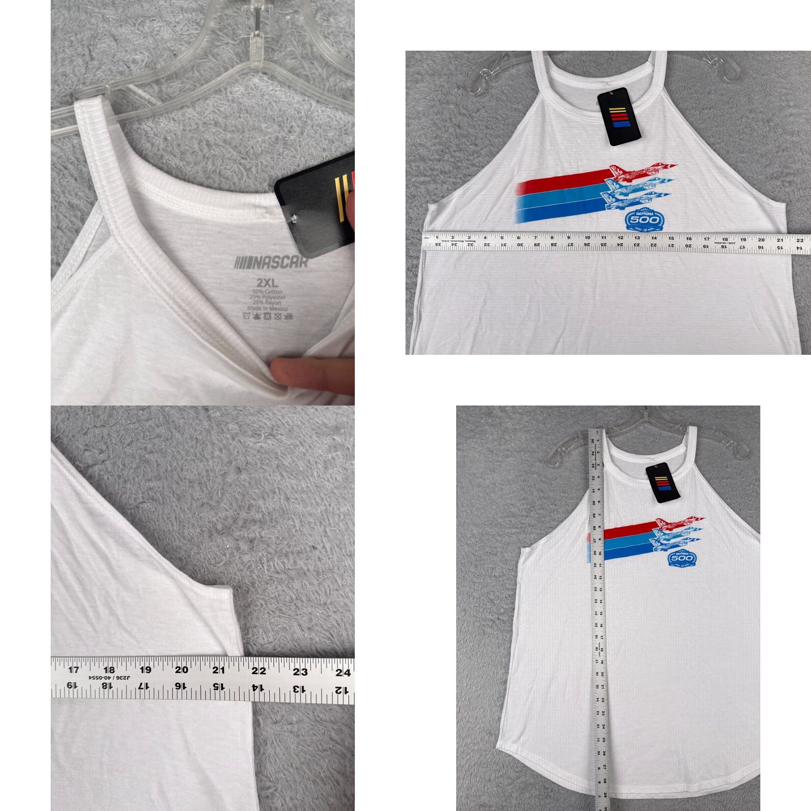 NASCAR Nascar Shirt Women Tank 2XL White Sleeveless Daytona 500 F-16 Thunderbirds Size XXL / US 16-18 / IT 52-54 - 8 Thumbnail