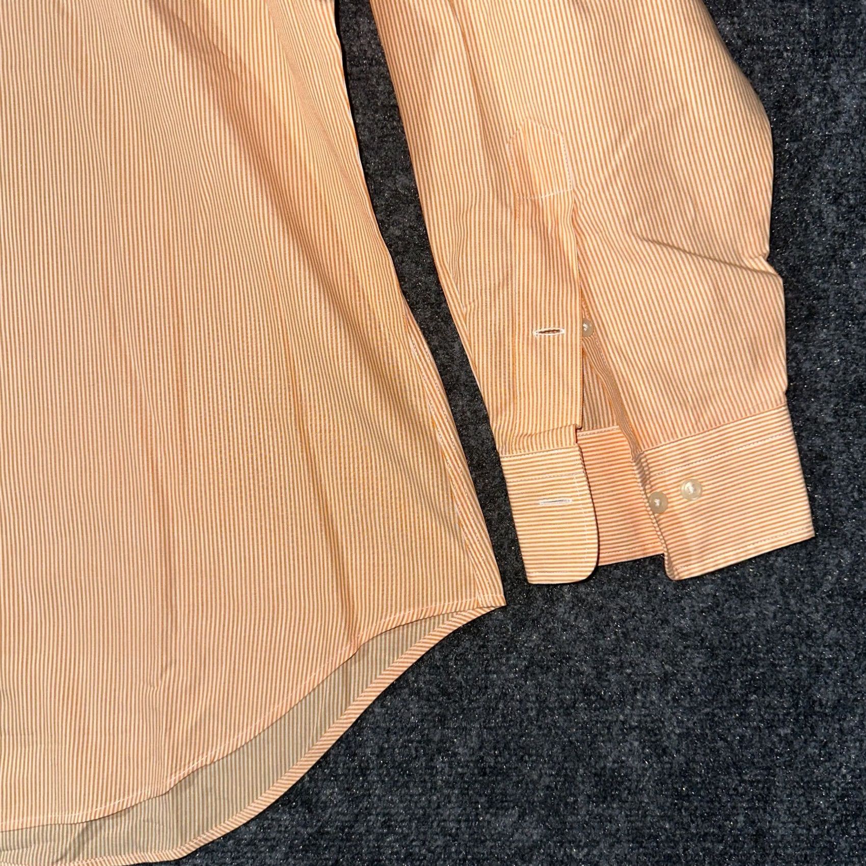 Ralph Lauren Lauren Ralph Lauren Shirt Mens 16 Orange Cotton Striped Button Down Pocket Shirt Size US L / EU 52-54 / 3 - 3 Thumbnail