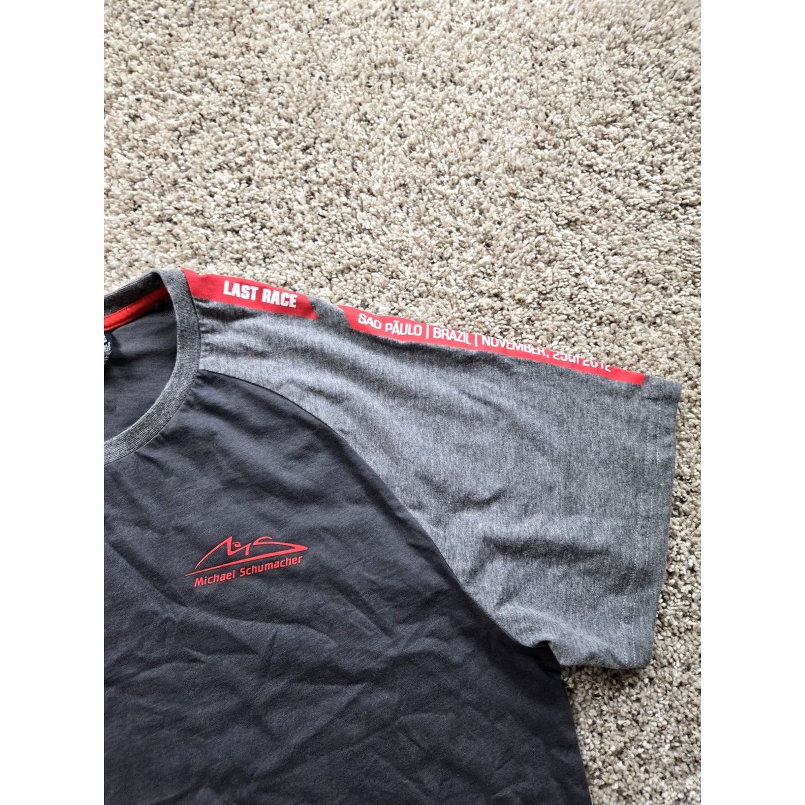Vintage Michael Schumacher Shirt Mens Large Gray Last Race Sao Paulo Brazil 2012 Graphic Shirt Size US L / EU 52-54 / 3 - 3 Thumbnail