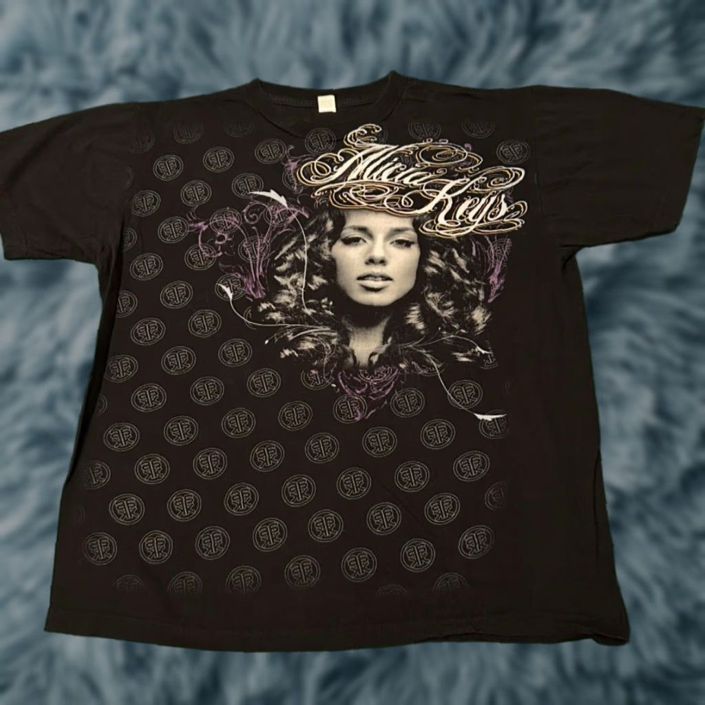 Doublet VINTAGE Alicia Keys All Over Double Sided VTG Shirt L Large Black R&B Hip Hop 90s 2000s Tee Mens Shirts Size US L / EU 52-54 / 3 - 1 Thumbnail