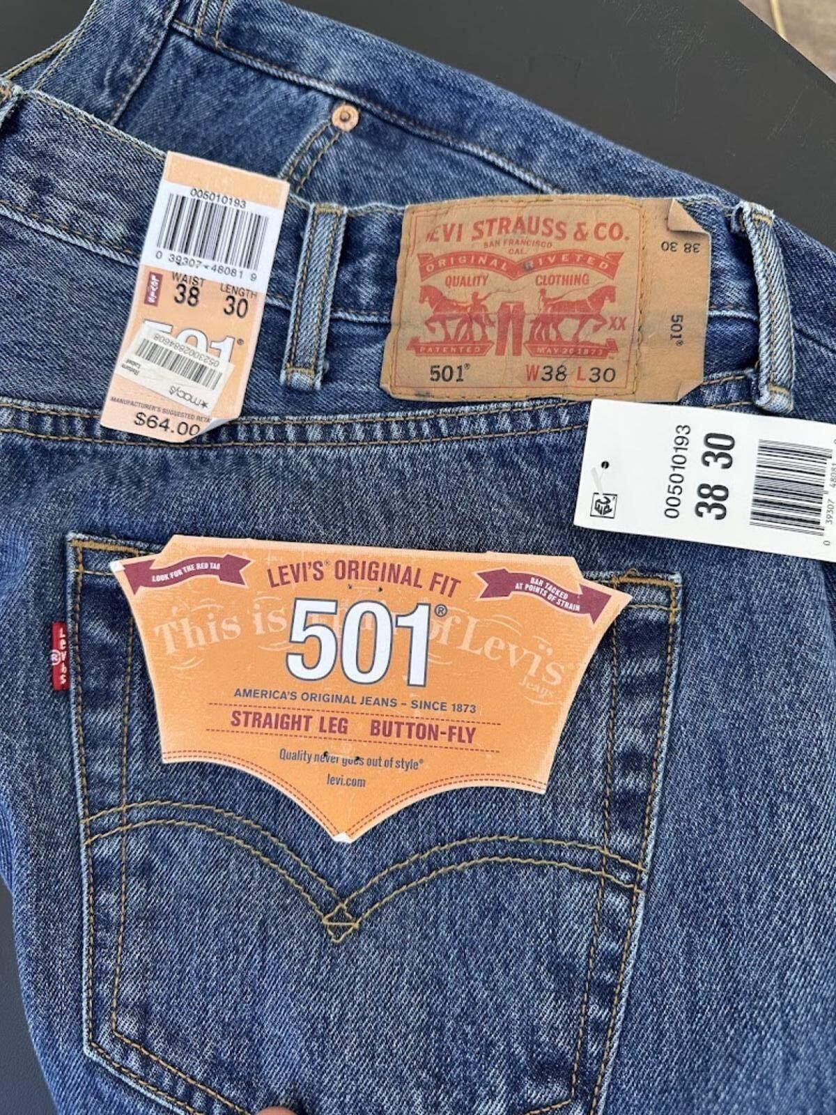 Levi's Levi’s 501 Button Fly Jeans NWT 38x30 Size US 38 / EU 54 - 1 Thumbnail
