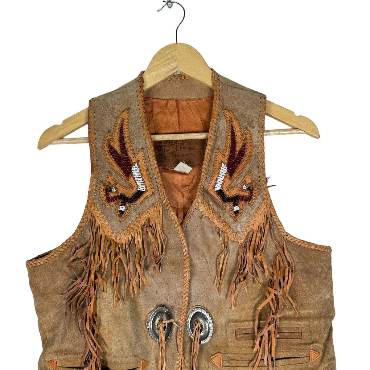 Cowboy Equipment 🔥MEALEY’S PITIC LEATHER ARTURO FRINGE WESTERN NATIVE VEST Size US S / EU 44-46 / 1 - 2 Thumbnail
