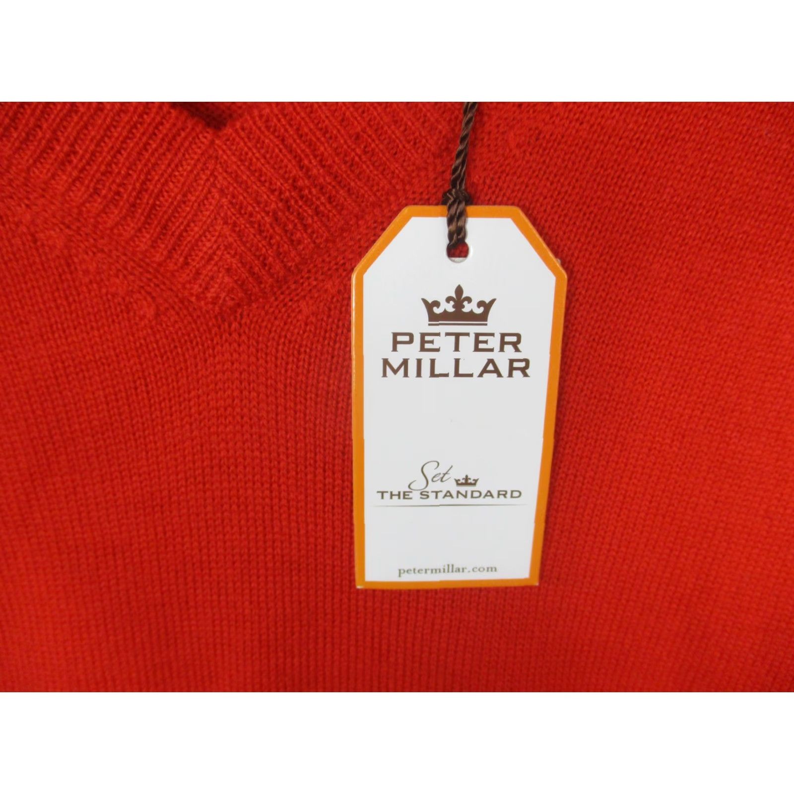 Peter Millar Peter Millar Sweater Mens XL Orange V-Neck 100% Merino Wool Knit Pullover Size US XL / EU 56 / 4 - 2 Thumbnail
