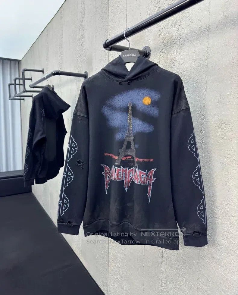 Balenciaga Balenciaga Eiffel Tower Graphic Hoodie 0079 | Grailed