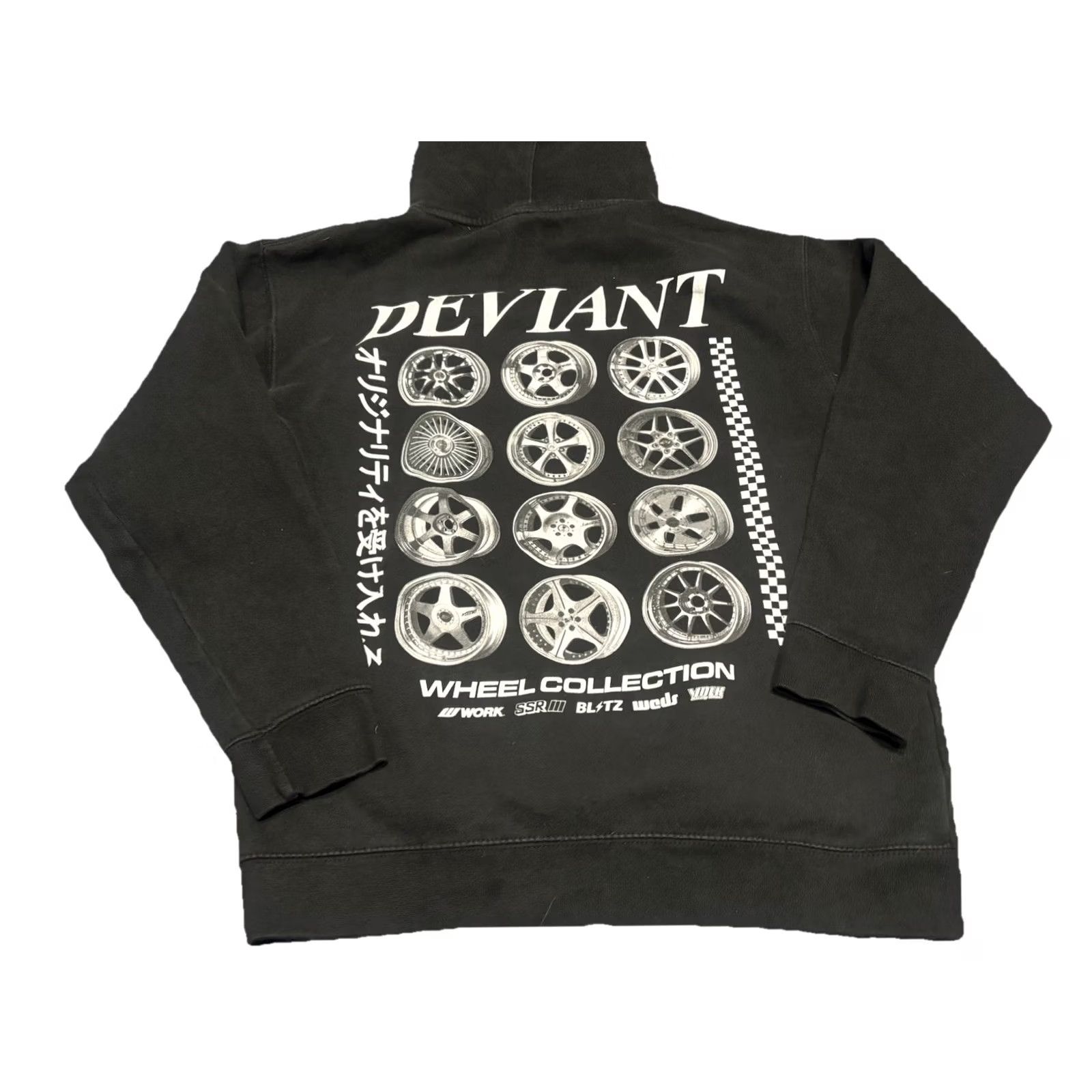 Vintage VINTAGE Deviant Wheels Collection Hoodie Sweatshirt Regular Long Sleeve Men's XL Black 90s Pullover Hooded Size US XL / EU 56 / 4 - 2 Thumbnail