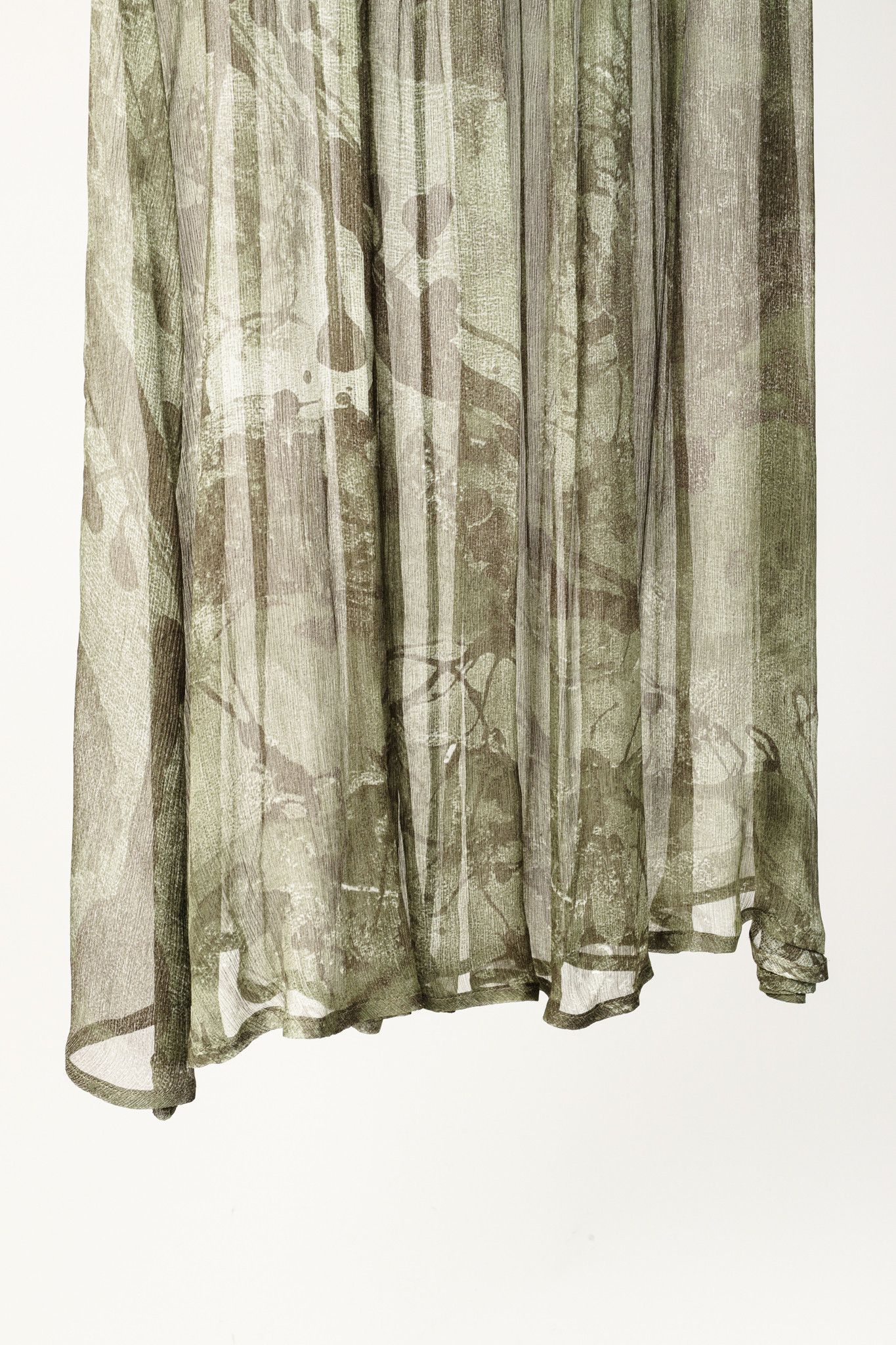 Sarah Pacini Sarah Pacini Green Silk-Crepe Graphic Tunic Size L / US 10 / IT 46 - 5 Thumbnail