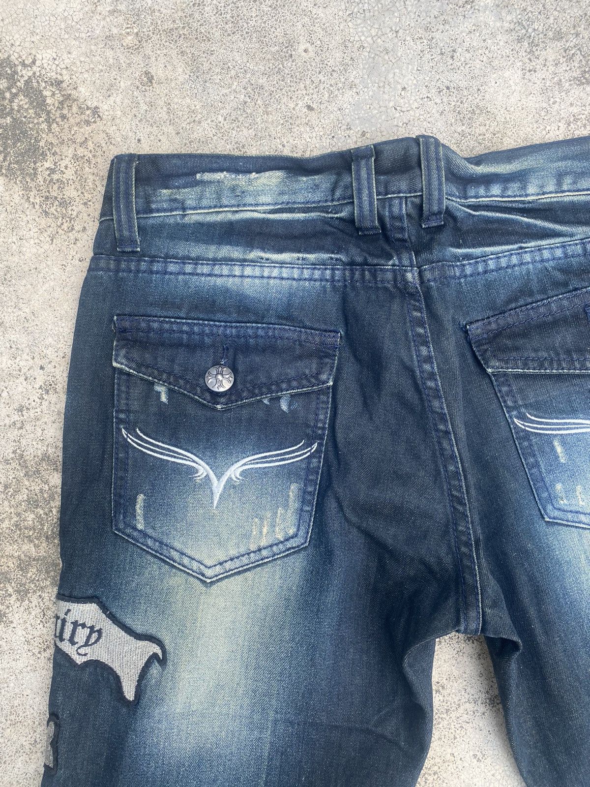 If Six Was Nine × Japanese Brand Flare Jeans Vice Fairy Clawmark Patches Studded Size US 32 / EU 48 - 20 Thumbnail