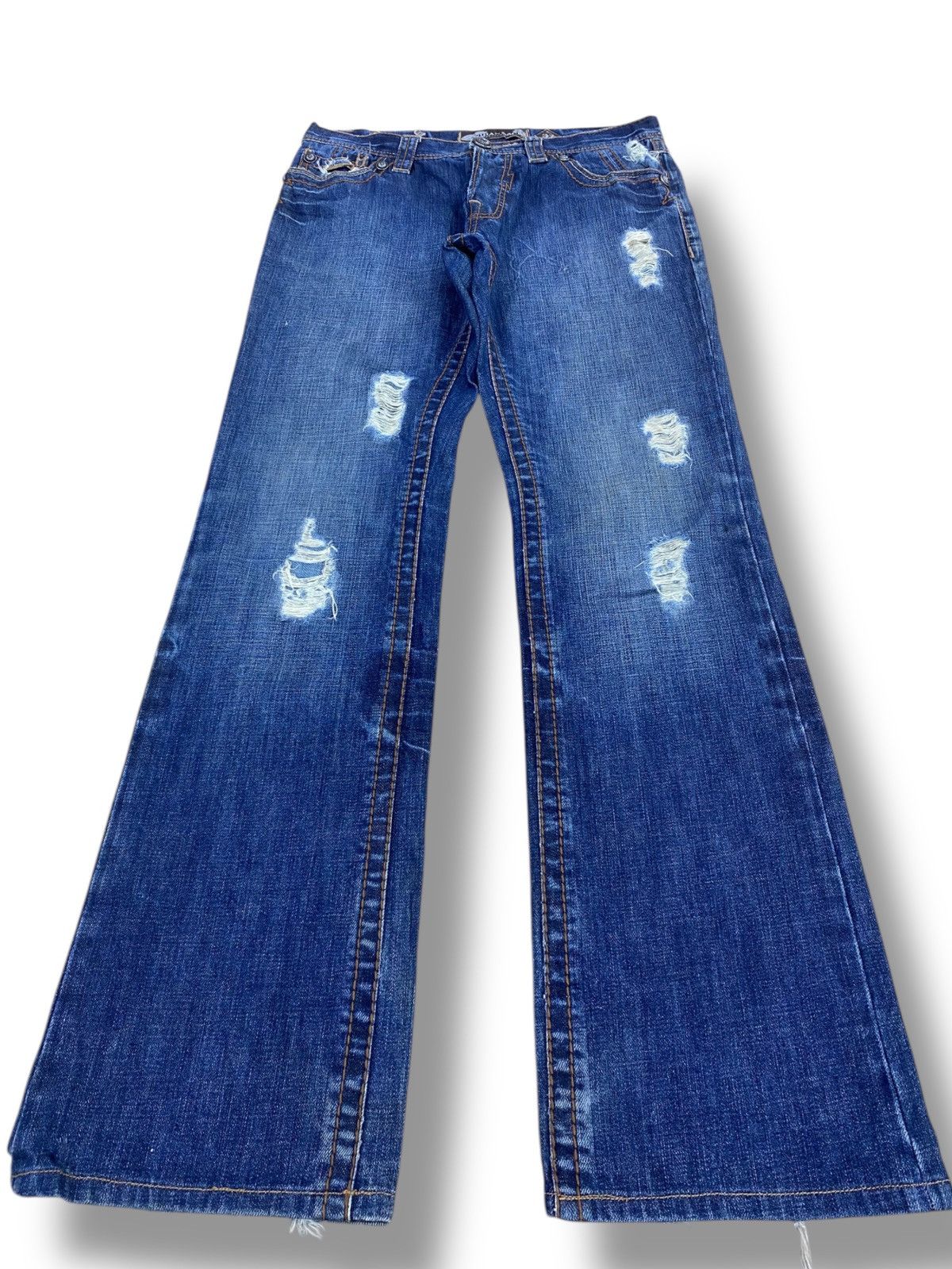 Japanese Brand Japanese Brand Distressed Faded Style Flare Jeans Size US 33 - 1 Thumbnail