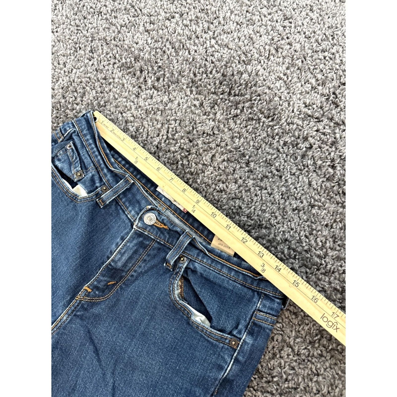 Levi's VINTAGE Levi's 515 Jeans Womens Bootcut Dark Wash Distressed 28x31 Blue 28 Regular Women Mens? Size 28" / US 6 / IT 42 - 4 Thumbnail