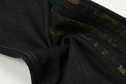 VIBE Men's straight-leg leopard print jeans with side stripes Size US 32 / EU 48 - 5 Thumbnail