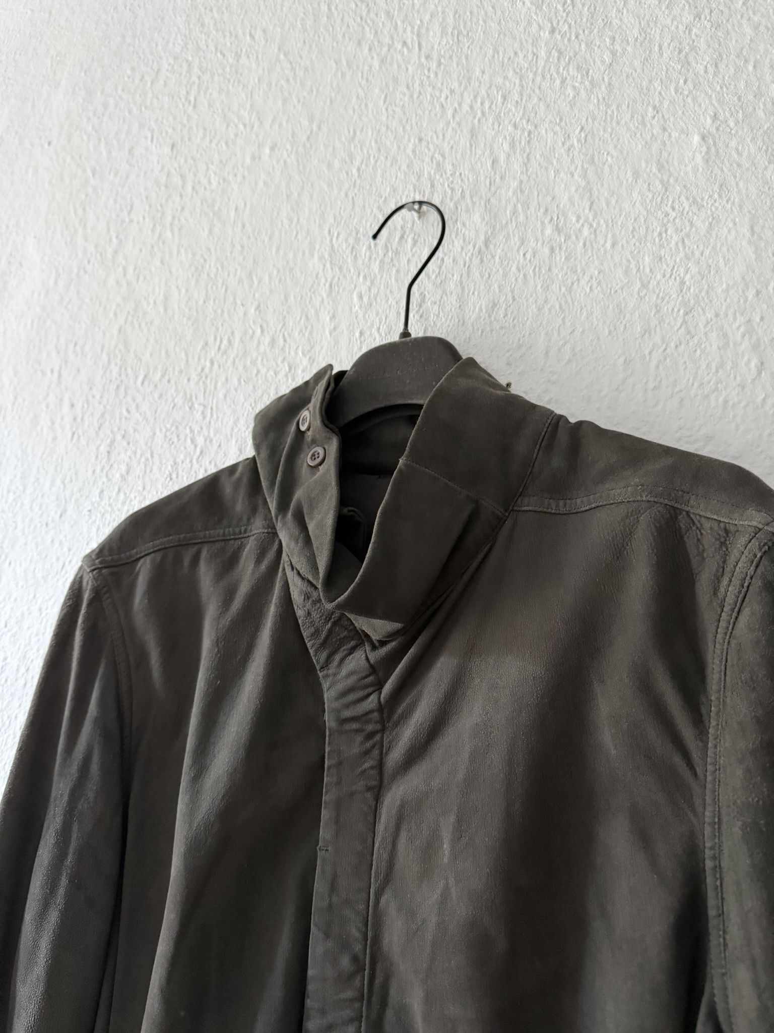 Rick Owens F/W 16 “MASTODON” Blistered Lamb Leather Trench Shirt L/54 Size US L / EU 52-54 / 3 - 3 Thumbnail