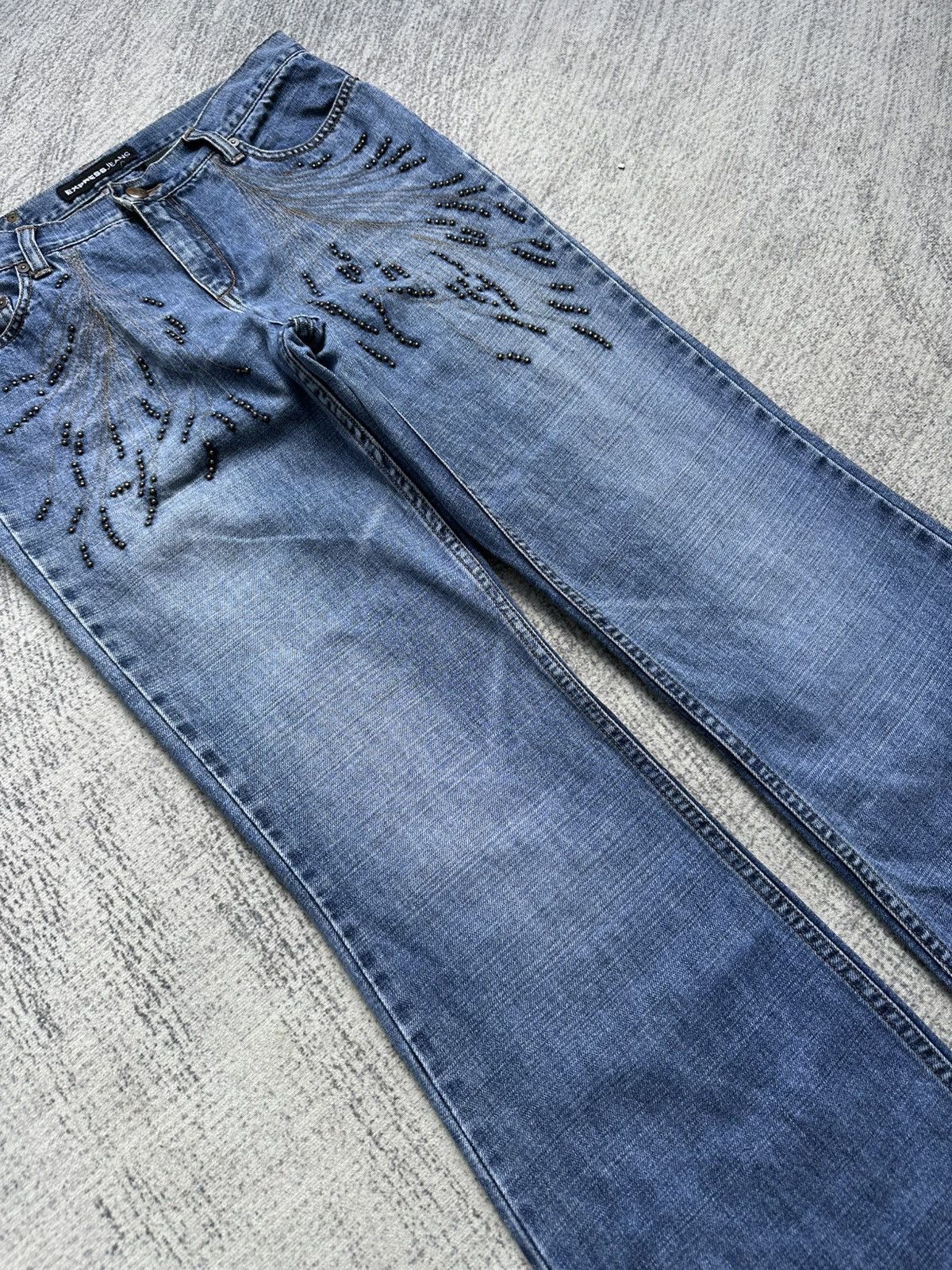 Express Vintage Express Stud Flare Jeans Size US 32 / EU 48 - 5 Thumbnail