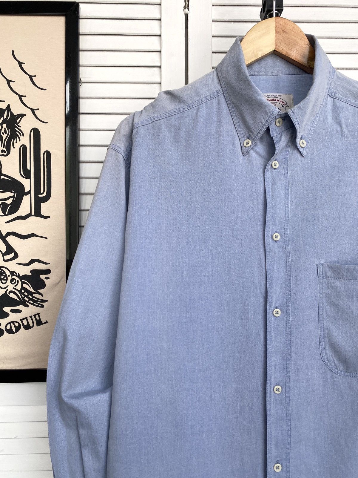 Designer × Giorgio Armani × Vintage Vintage Armani Jeans Italy Button Up Shirt Archive Size US L / EU 52-54 / 3 - 4 Thumbnail