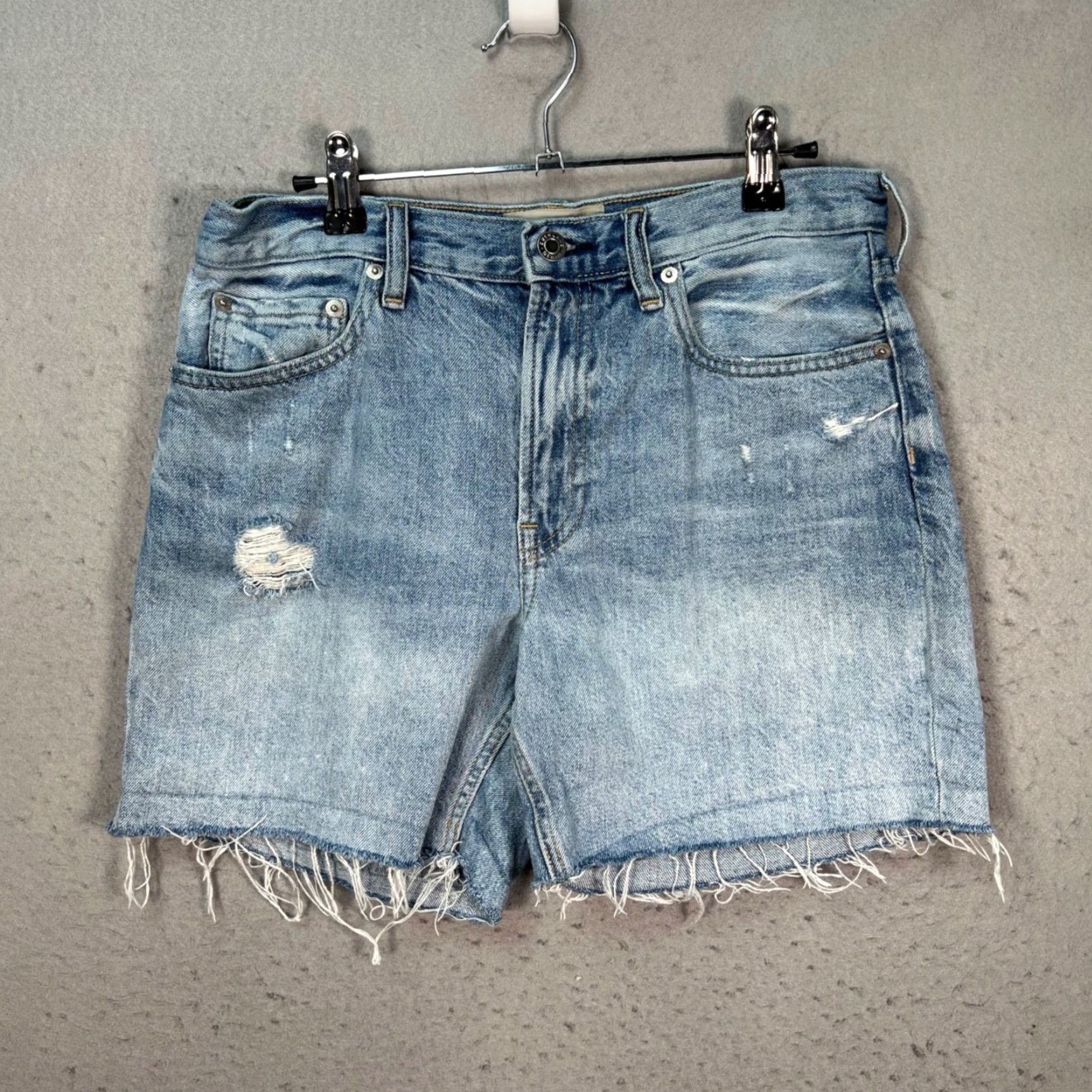 Everlane Everlane Womens 27 Distressed Denim Shorts Frayed Hem Organic Cotton Denim 5-Pocket Design High Rise Casual Summer Womens Shorts Size 27" / US 4 / IT 40 - 2 Thumbnail