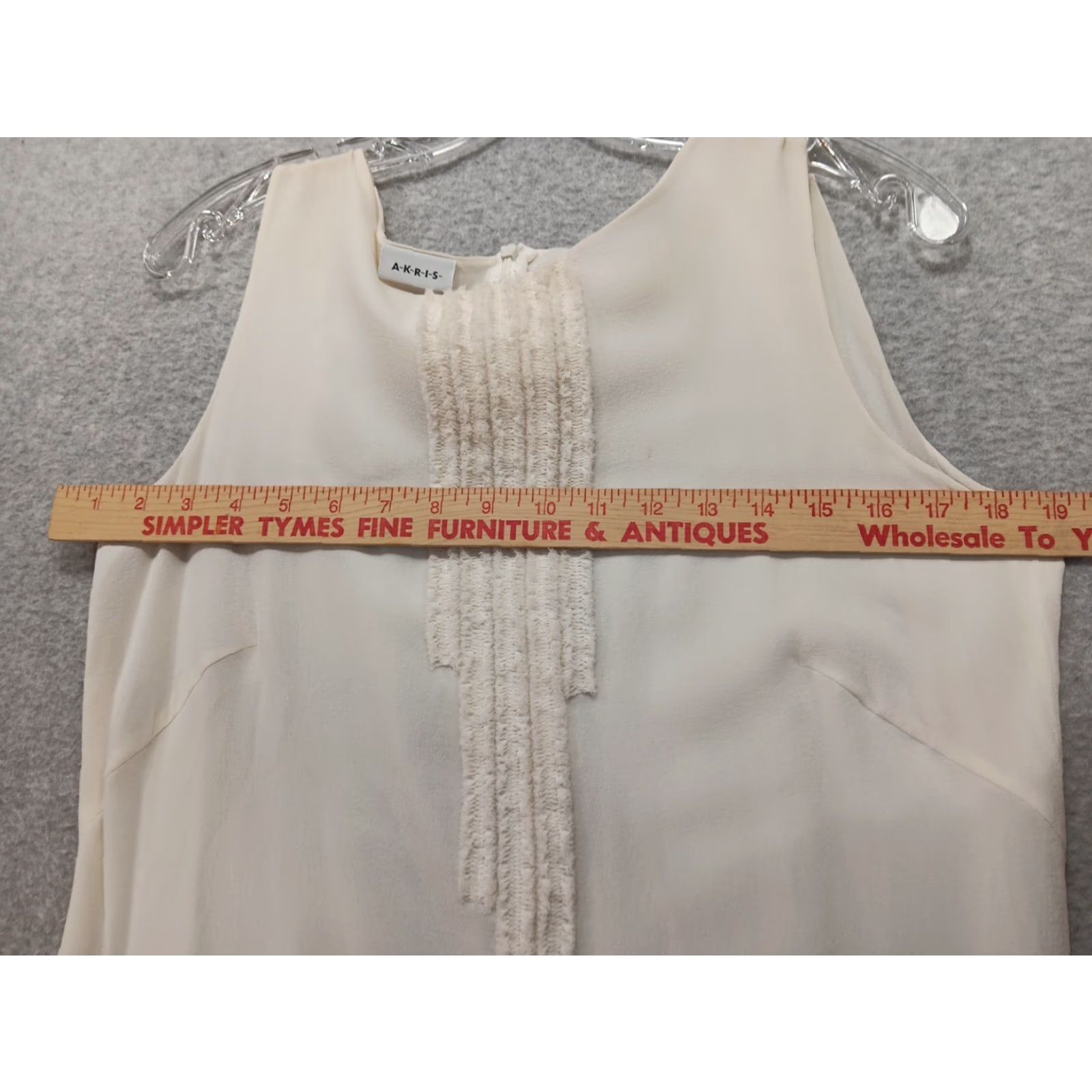 Akris Akris Blouse Top Women's 12 Beige 100% Silk Pleated Scoop Neck Sleeveless Pullover Size XL / US 12-14 / IT 48-50 - 6 Thumbnail