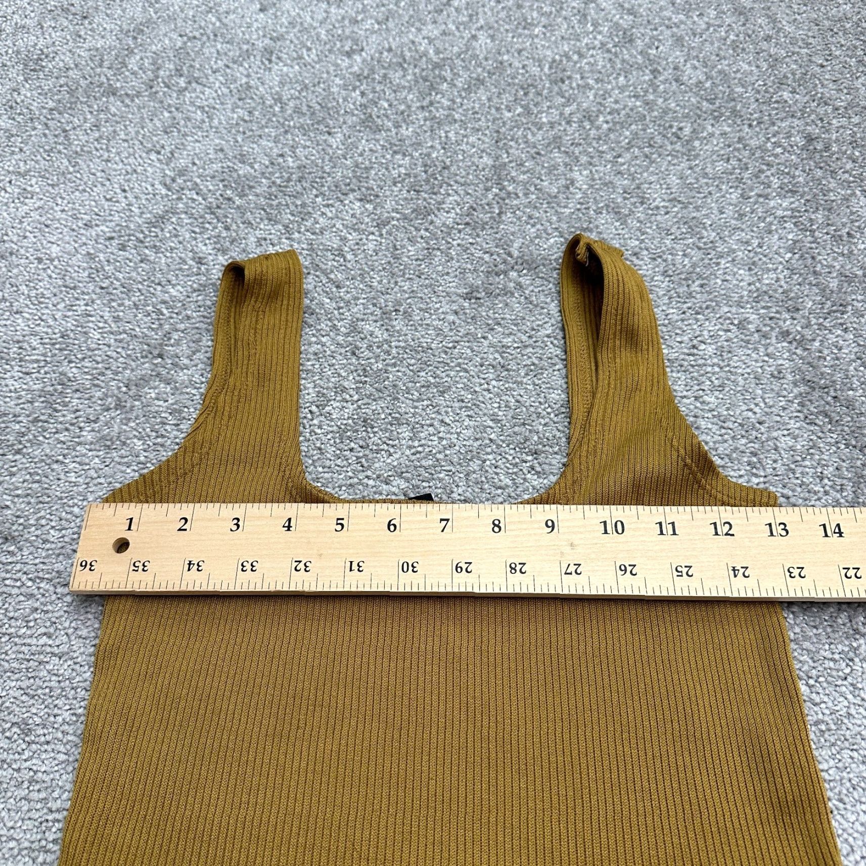Forever 21 Forever 21 Cropped Top Womens Small Brown Square Neck Sleeveless Ribbed Knit Size S / US 4 / IT 40 - 6 Thumbnail