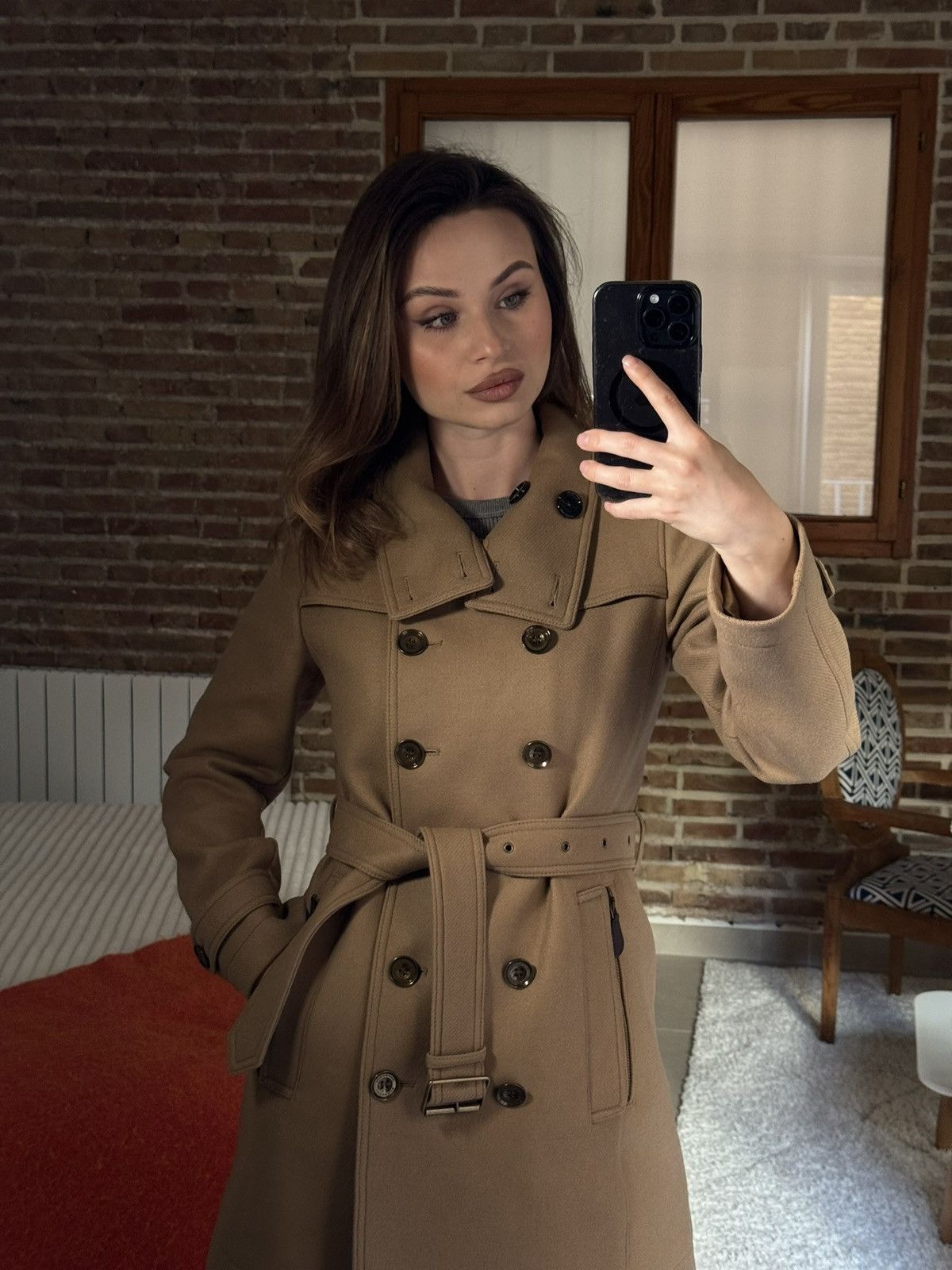 Burberry Burberry Wool Cashmere Belted Coat Beige Size S / US 4 / IT 40 - 5 Thumbnail