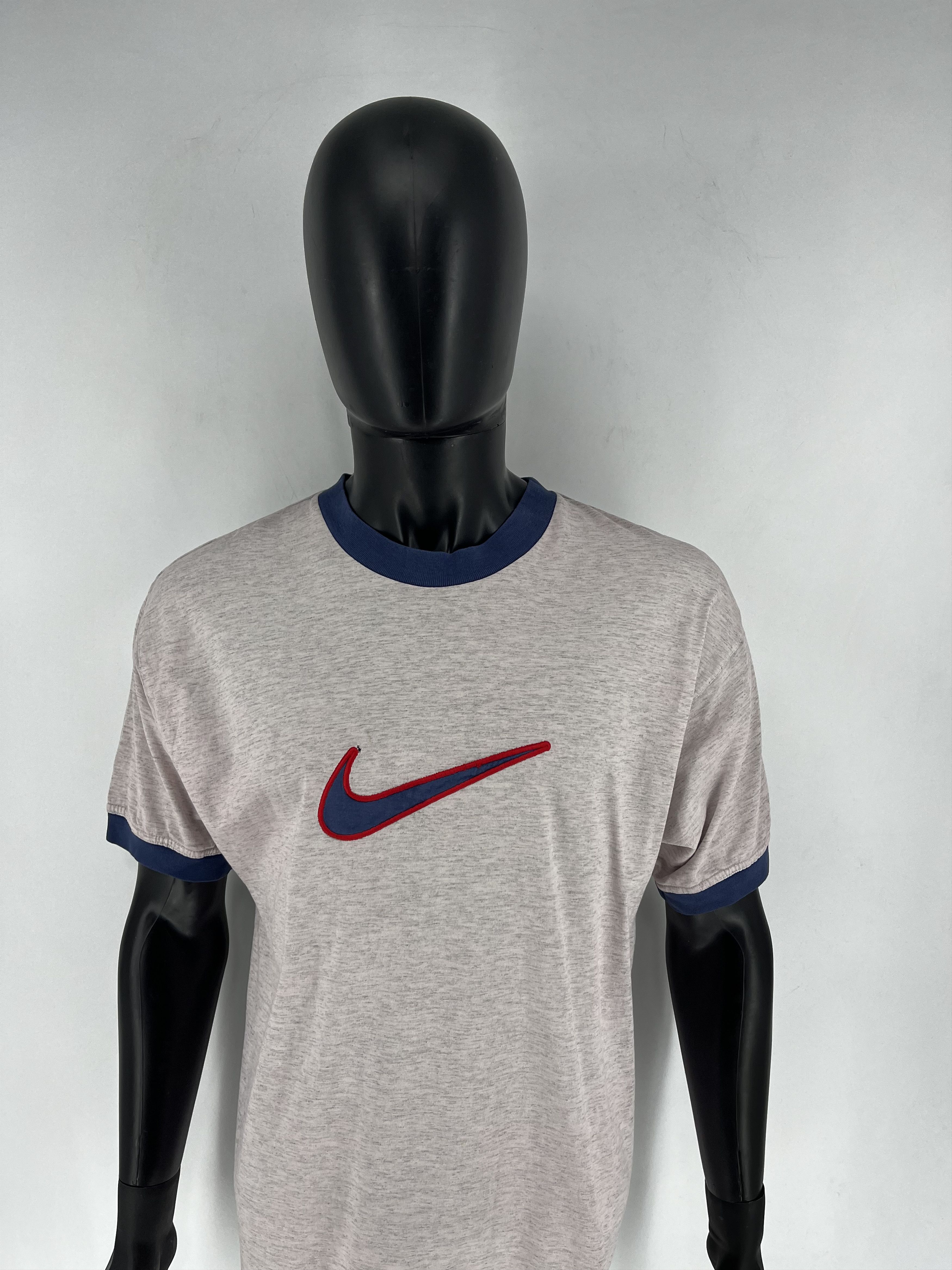 Nike Vintage 90s Nike Big Swoosh T-Shirt Size US L / EU 52-54 / 3 - 7 Thumbnail