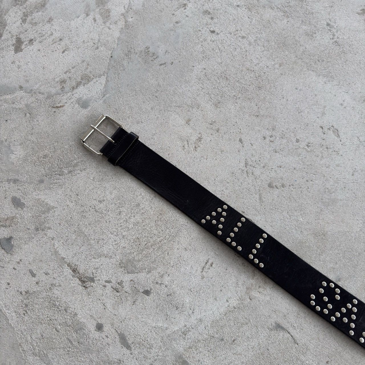 Allsaints Vintage AllSaints Rocks Studded Leather Belt Silver Punk Y2K Size ONE SIZE - 3 Thumbnail