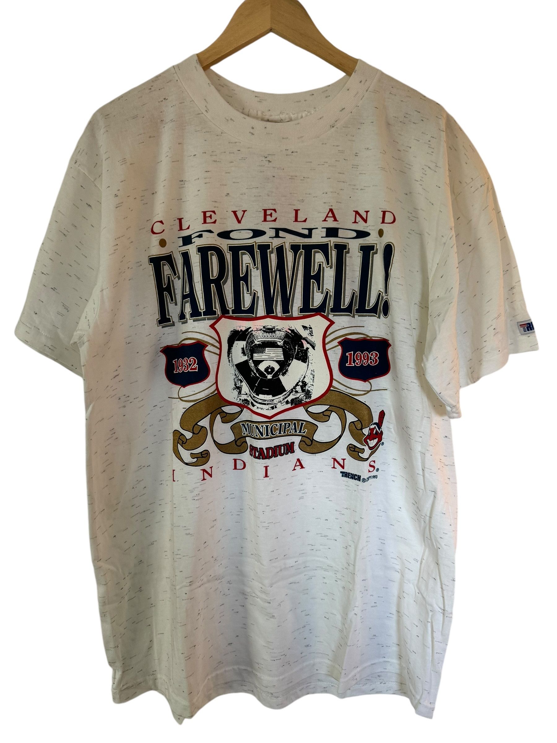 MLB × Vintage 1993 Cleveland Indians Municipal Stadium Farewell T-shirt Size US XL / EU 56 / 4 - 1 Thumbnail