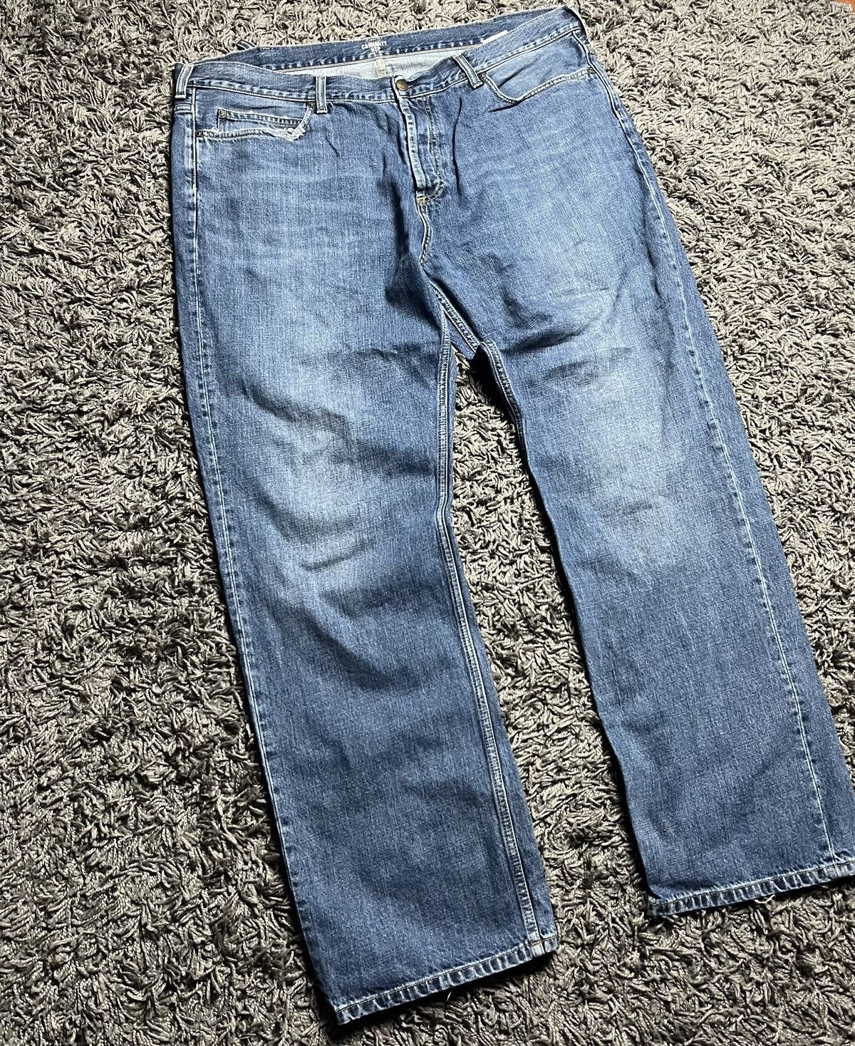 Carhartt Wip Carhartt Marlow Pant Blue Denim Relaxed Straight 40x34 Size US 40 / EU 56 - 1 Thumbnail
