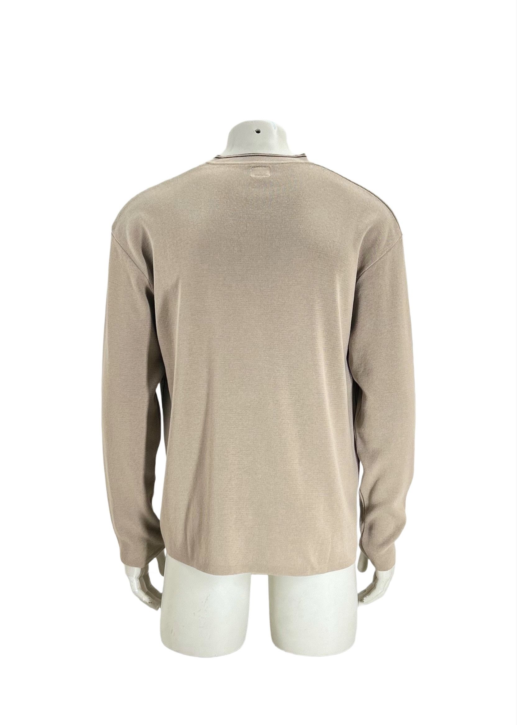C.P. Company CP Company Beige V-Neck Cotton Knitwear Size US XXL / EU 58 / 5 - 3 Thumbnail