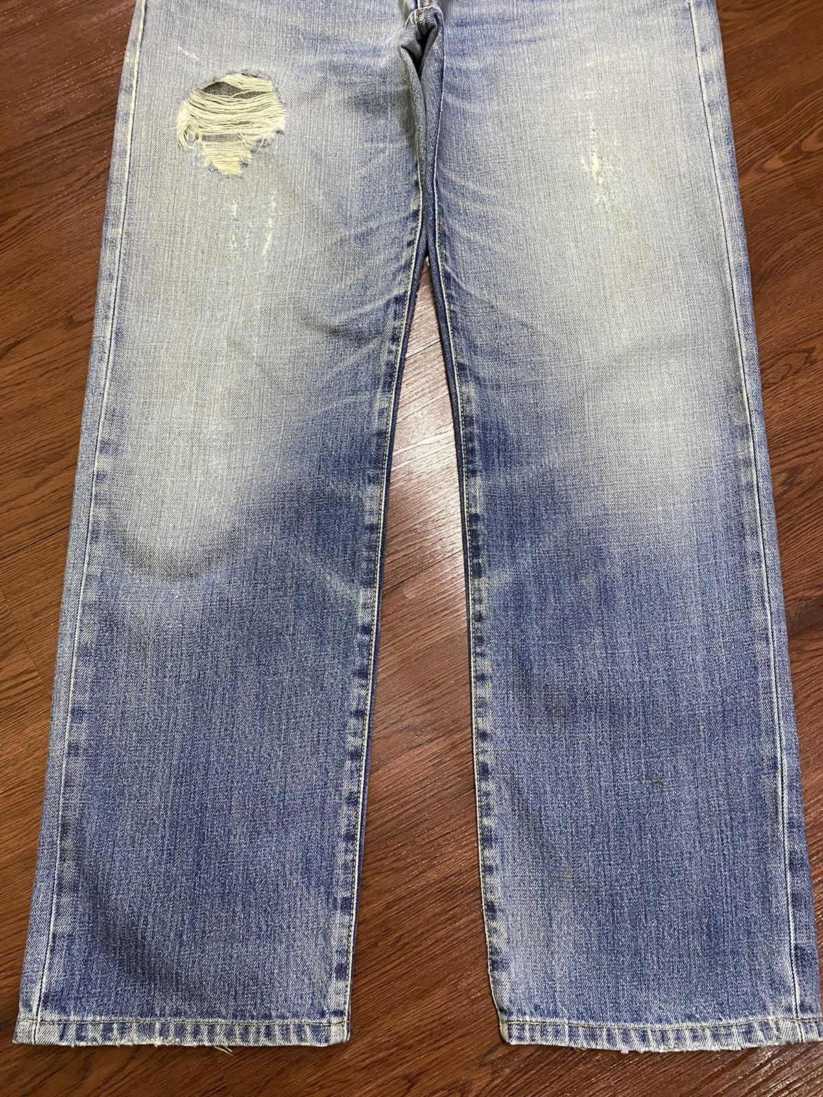 Other Vintage Japanese Brands Faded Wash Distressed Loose Jeans Size US 34 / EU 50 - 5 Thumbnail
