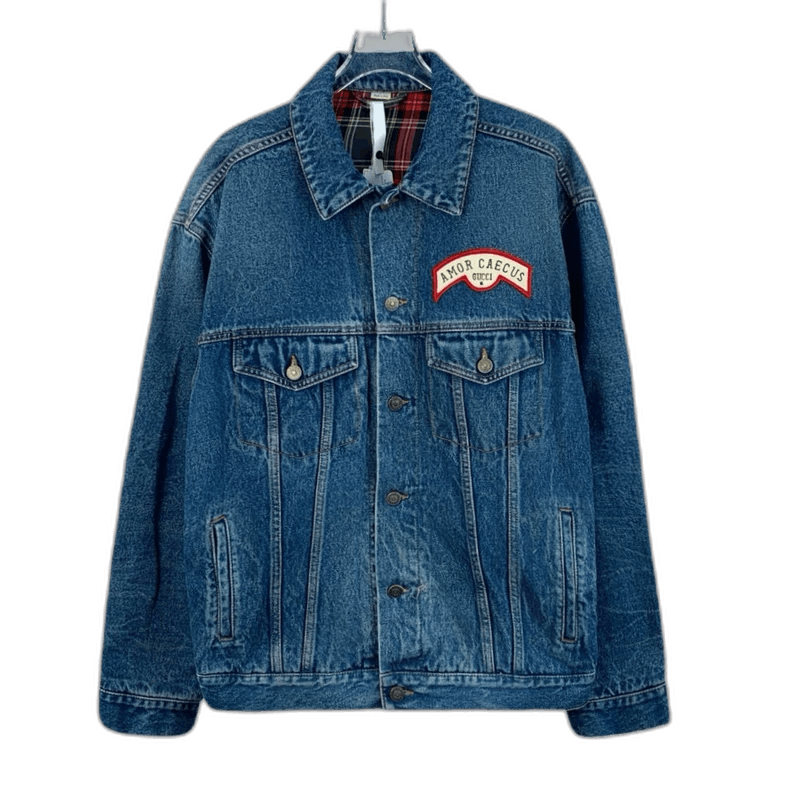 Gucci Logo Denim Jacket with Long Sleeves