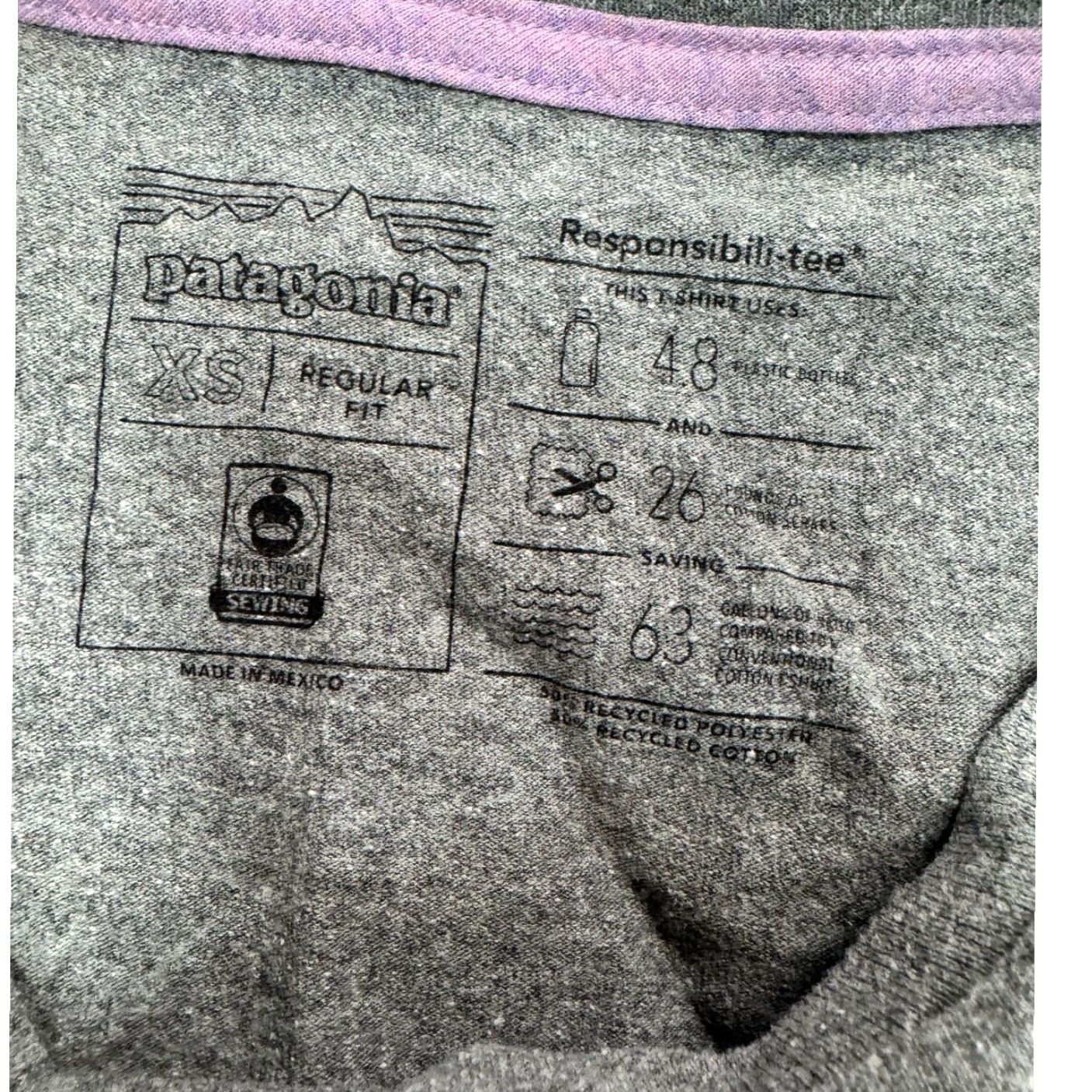 Patagonia VINTAGE Pataonia Women's Long Sleeved Paper Peaks Responsibli-Tee XS Shirt Womens XS Gray Size XS / US 0-2 / IT 36-38 - 4 Thumbnail