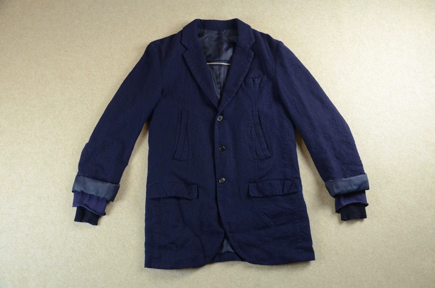 Undercover Undercover Navy Wool Deconstructed Two-Piece Blazer 2 Used Size US M / EU 48-50 / 2 - 1 Thumbnail