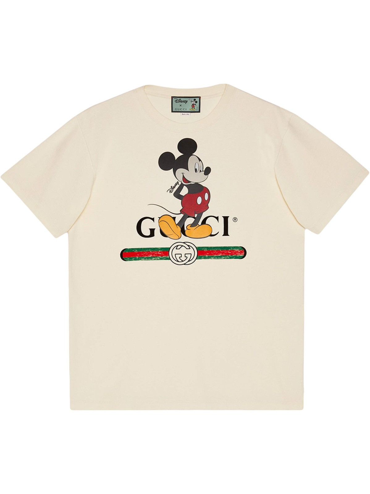 Image of Disney Oversized Logo-Print T-Shirt in Off White, Men's (Size XS)