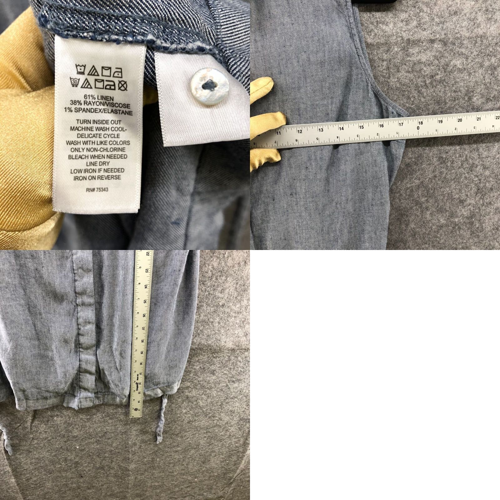 Nicole Miller VINTAGE Nicole Miller Linen Blend Shirt Dress Women Size 4 Sleeveless Mini Tie Waist Blue Casual Spring Summer Size S / US 4 / IT 40 - 8 Thumbnail