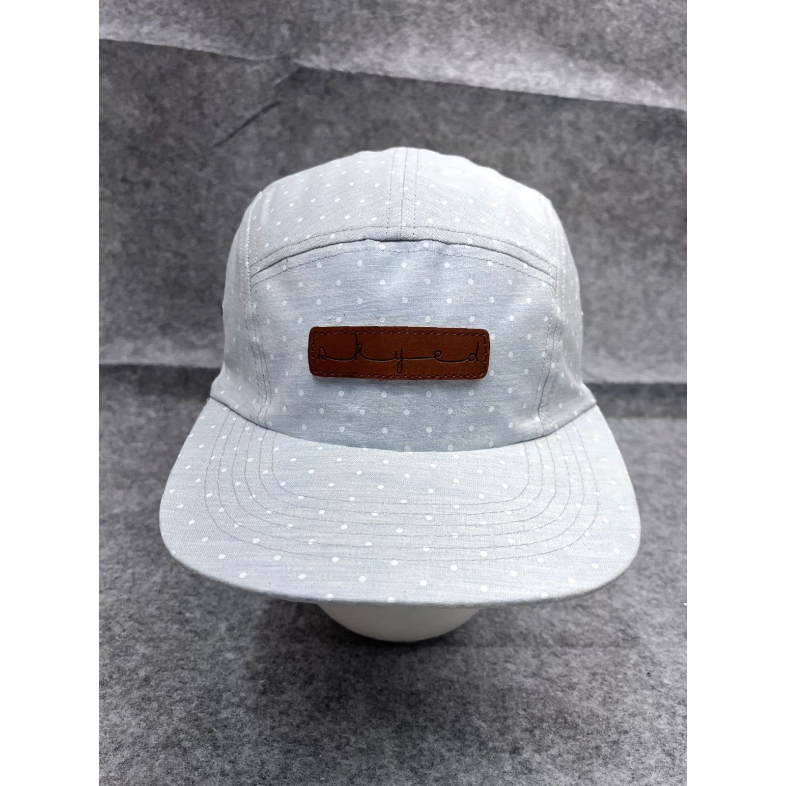 Vintage Skyed Apparel Hat Cap Strap Back Adult One Size Blue Polka Dot Cotton 5 Panel Hat Accessories Mens Size ONE SIZE - 2 Thumbnail