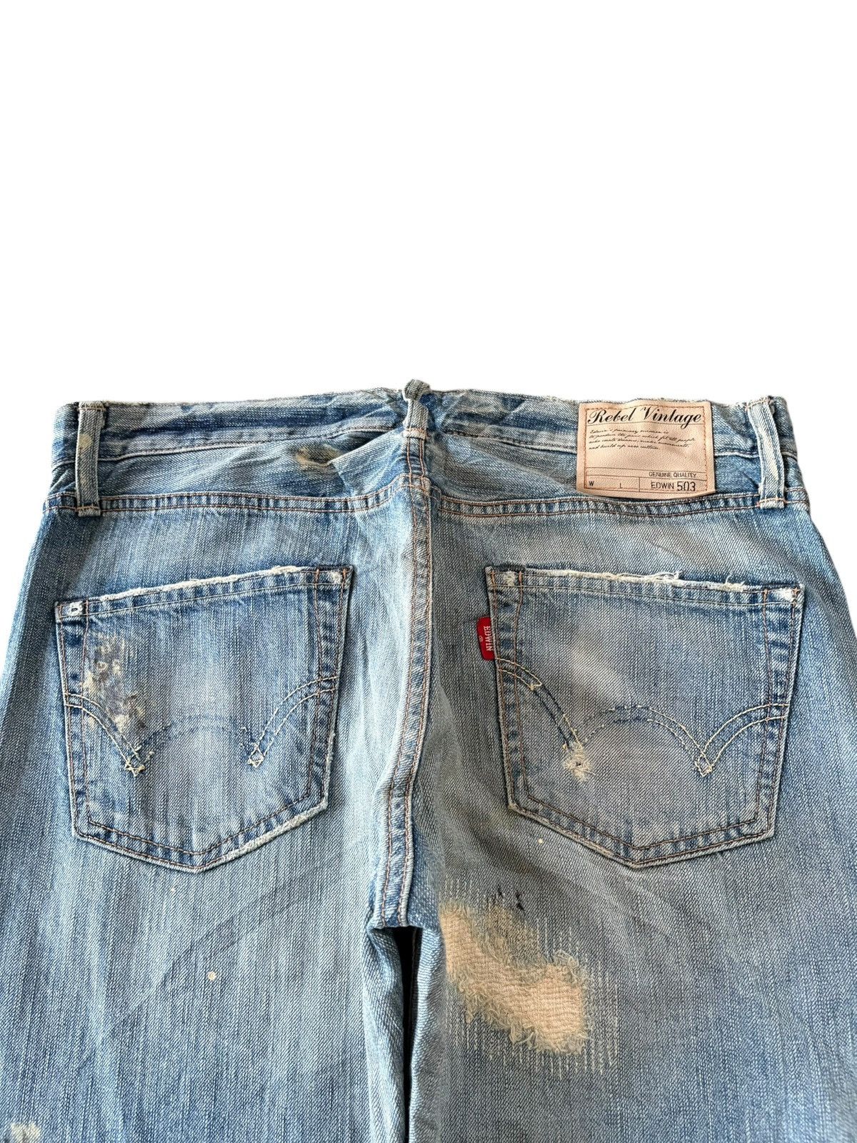 Edwin Edwin 503 Rebel Vintage Rusty Wash Distress Baggy Jeans Size US 34 / EU 50 - 4 Thumbnail