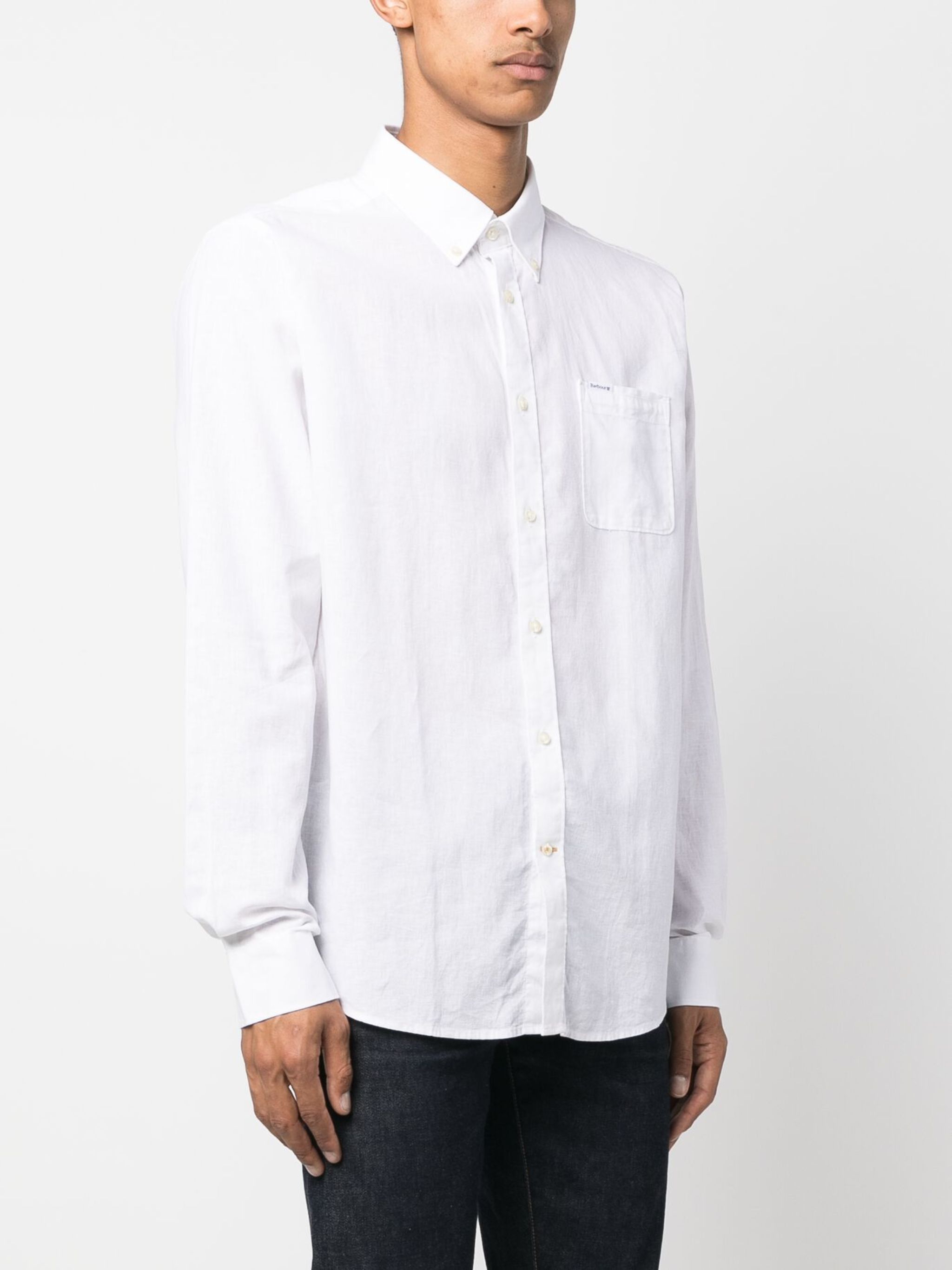Barbour o1y1224 Logo Single Pocket Shirt in White Size US XXL / EU 58 / 5 - 3 Thumbnail