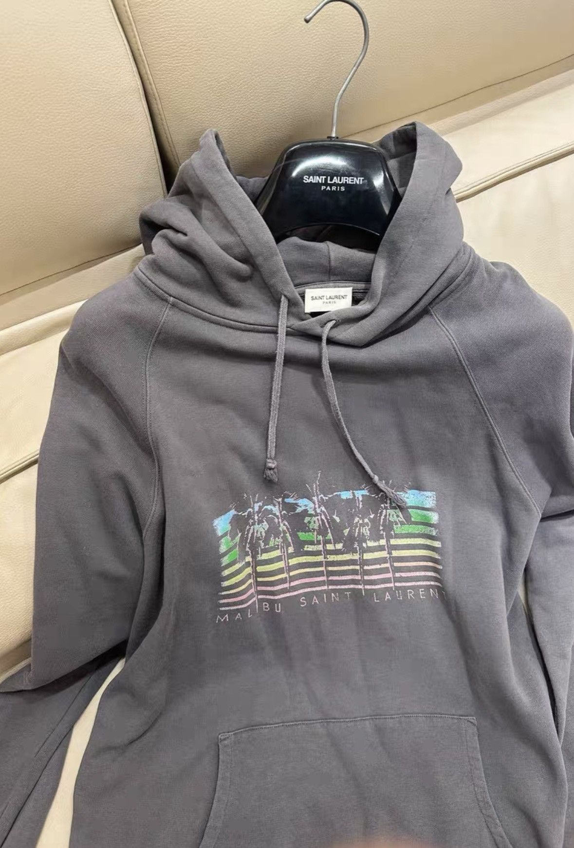 Saint Laurent Paris Saint Laurent 2020SS Palm Tree Vintage Distressed Hoodie Size US M / EU 48-50 / 2 - 1 Thumbnail