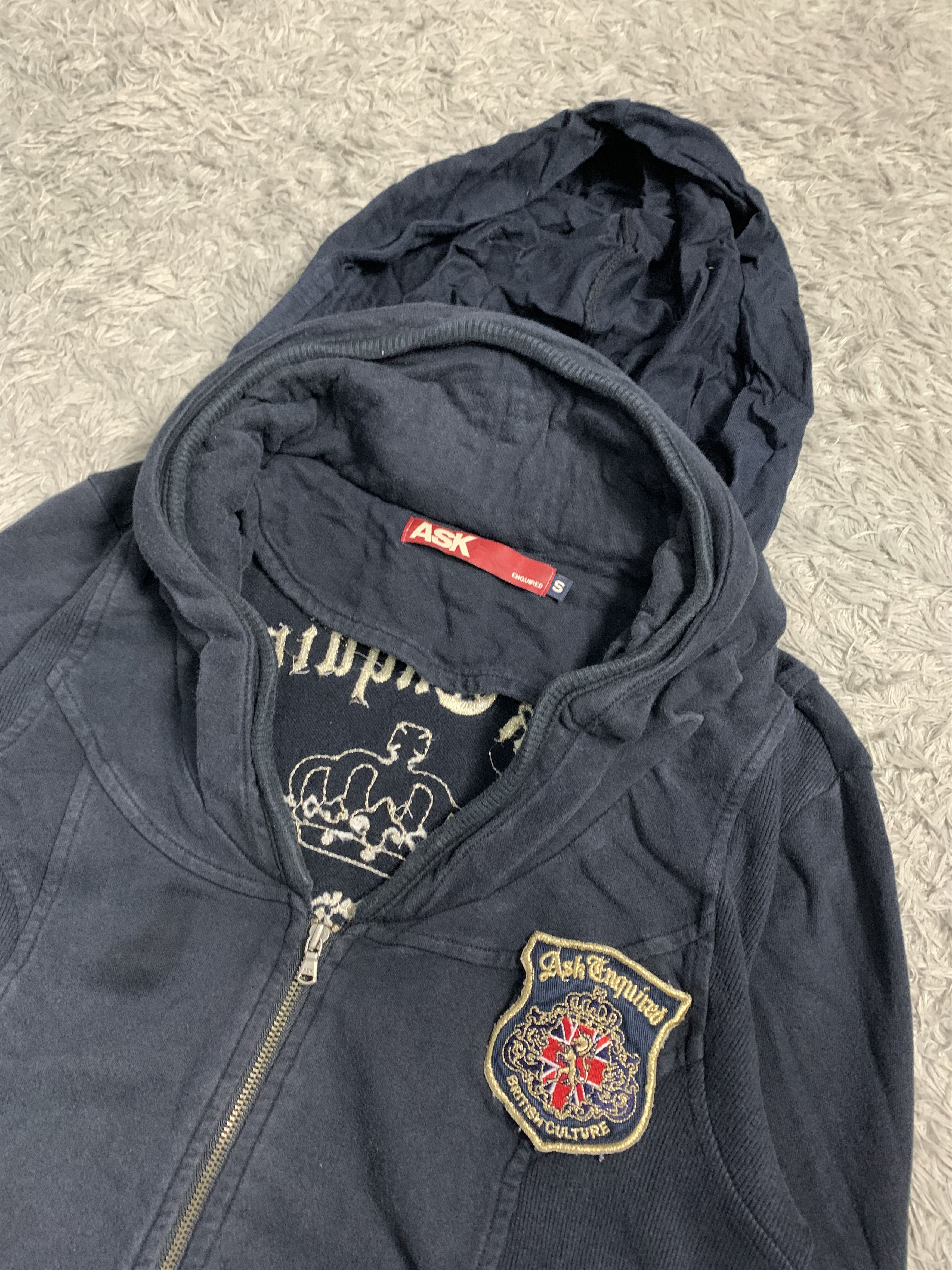 Japanese Brand Time-Worn Essentials Ask Hidden Zip Hoodie Size US S / EU 44-46 / 1 - 3 Thumbnail