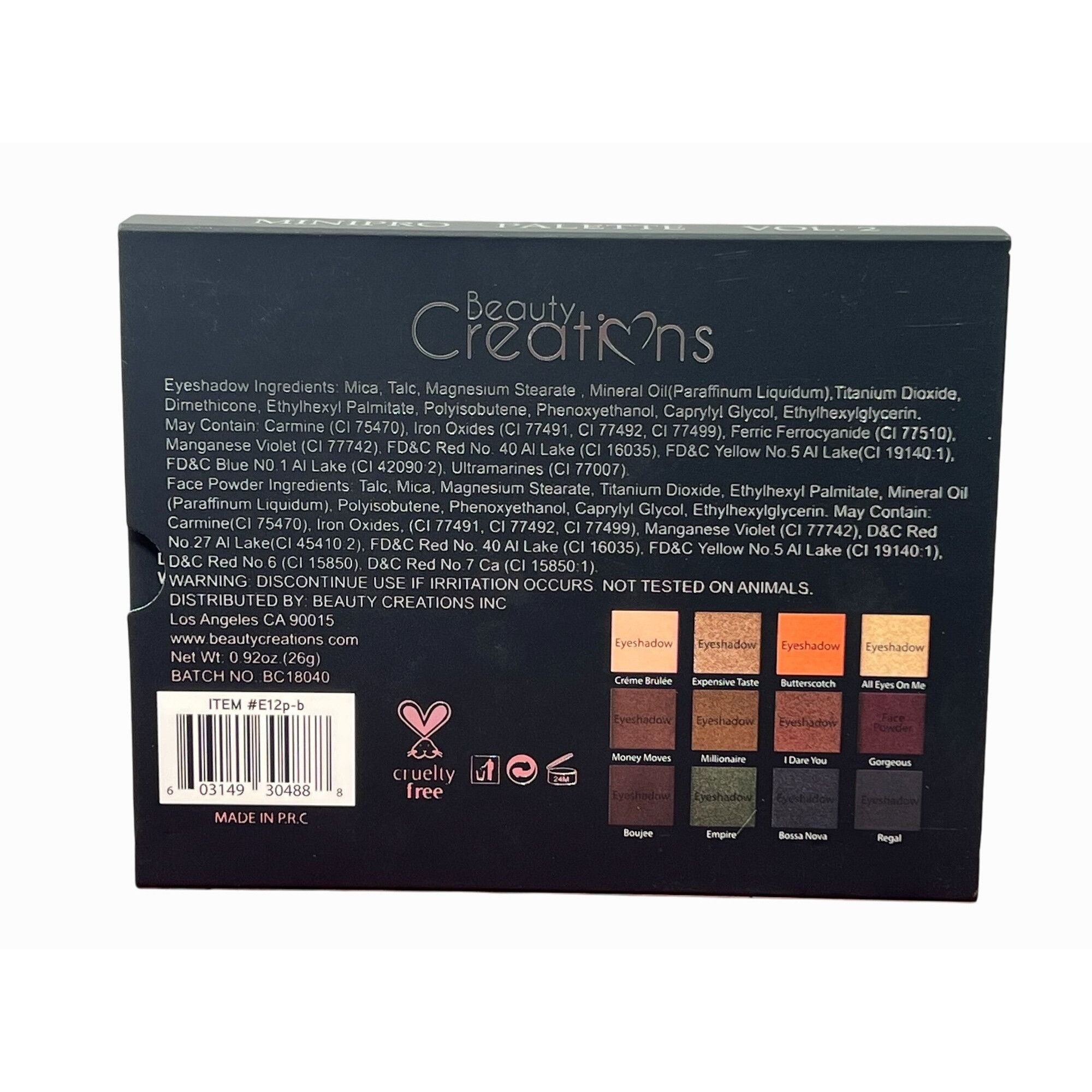 Other Beauty Creations - Mini-Pro Palette Vol 2 - Matte and Shimme Size ONE SIZE - 6 Thumbnail